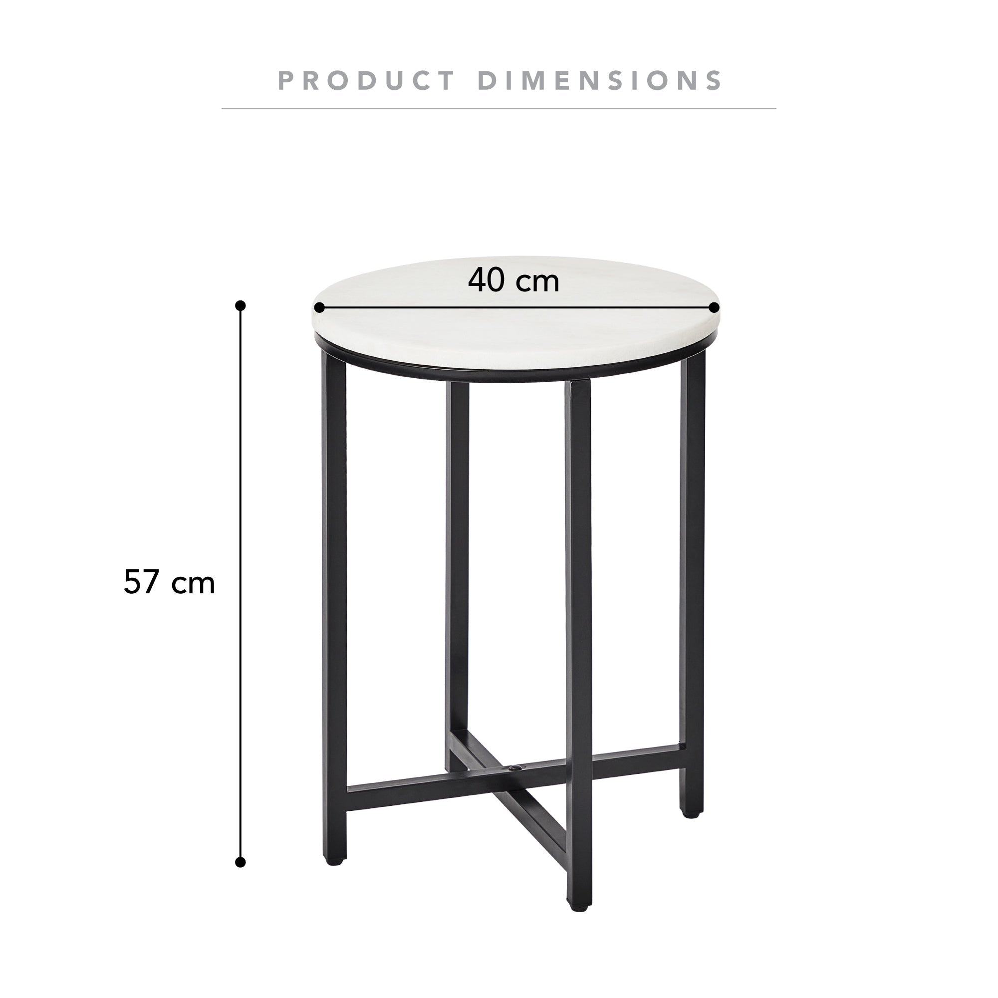 Ali 40Cm Marble Side Table Tables