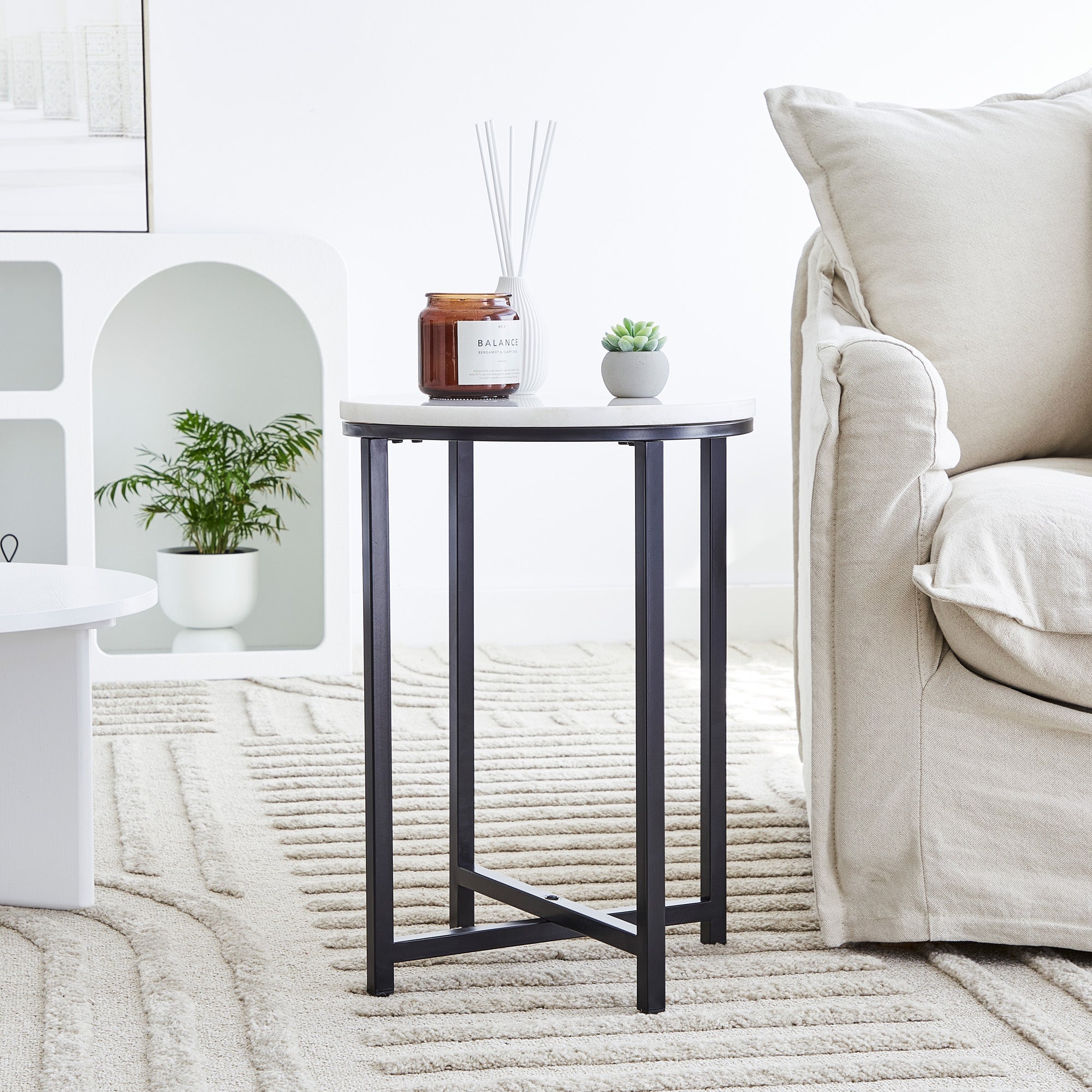 Ali 40Cm Marble Side Table Tables