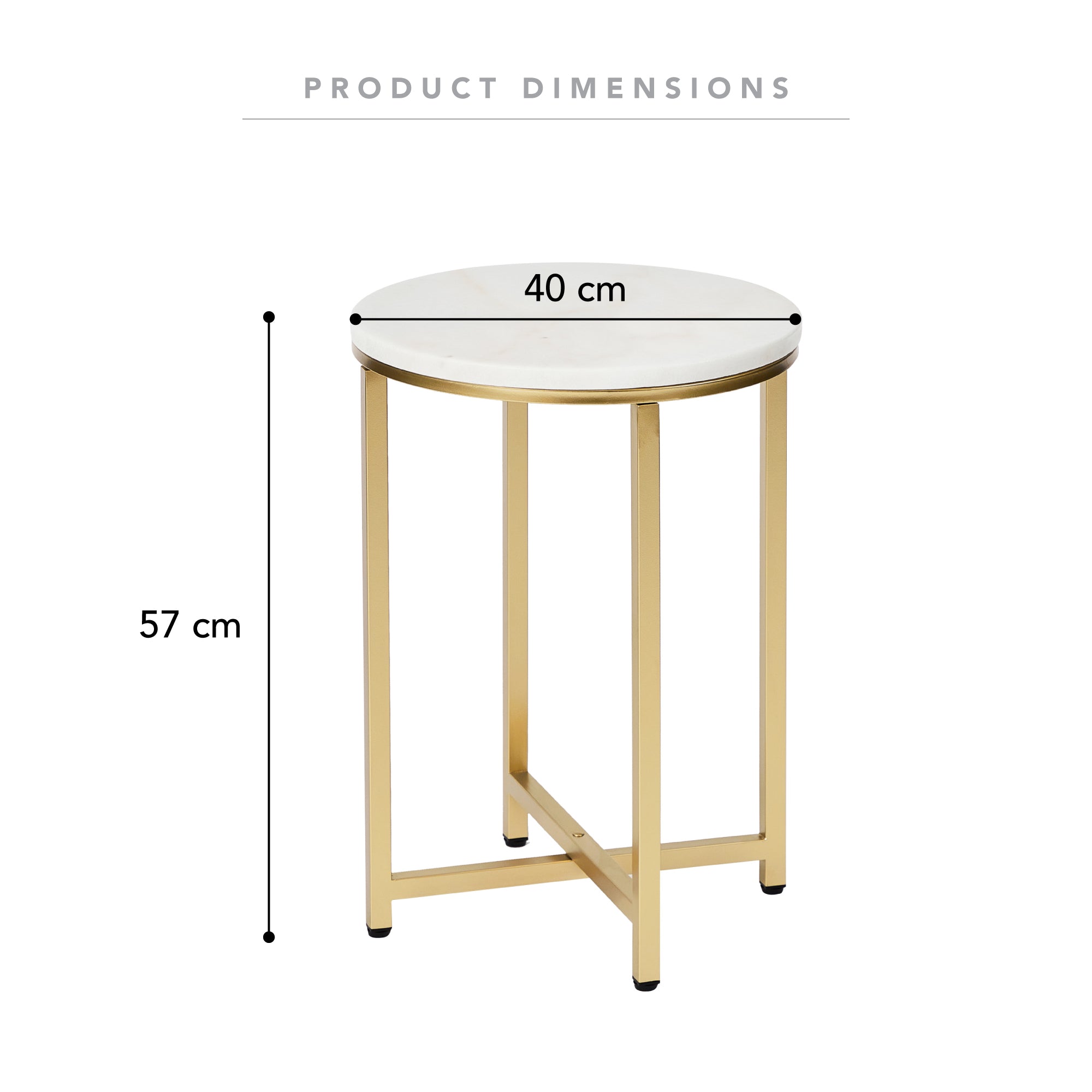 Ali 40Cm Marble Side Table Tables