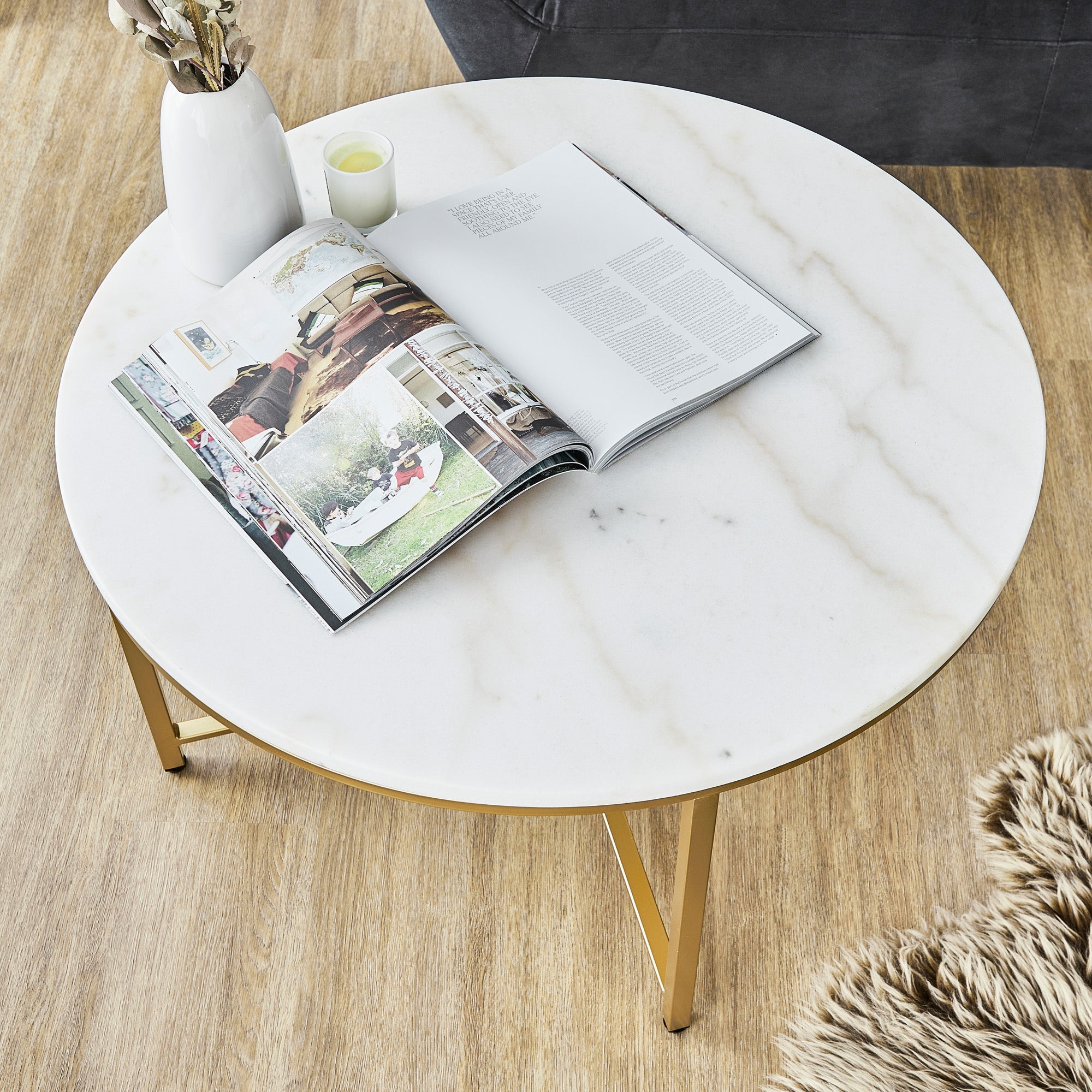 Ali 80Cm Marble Coffee Table Tables