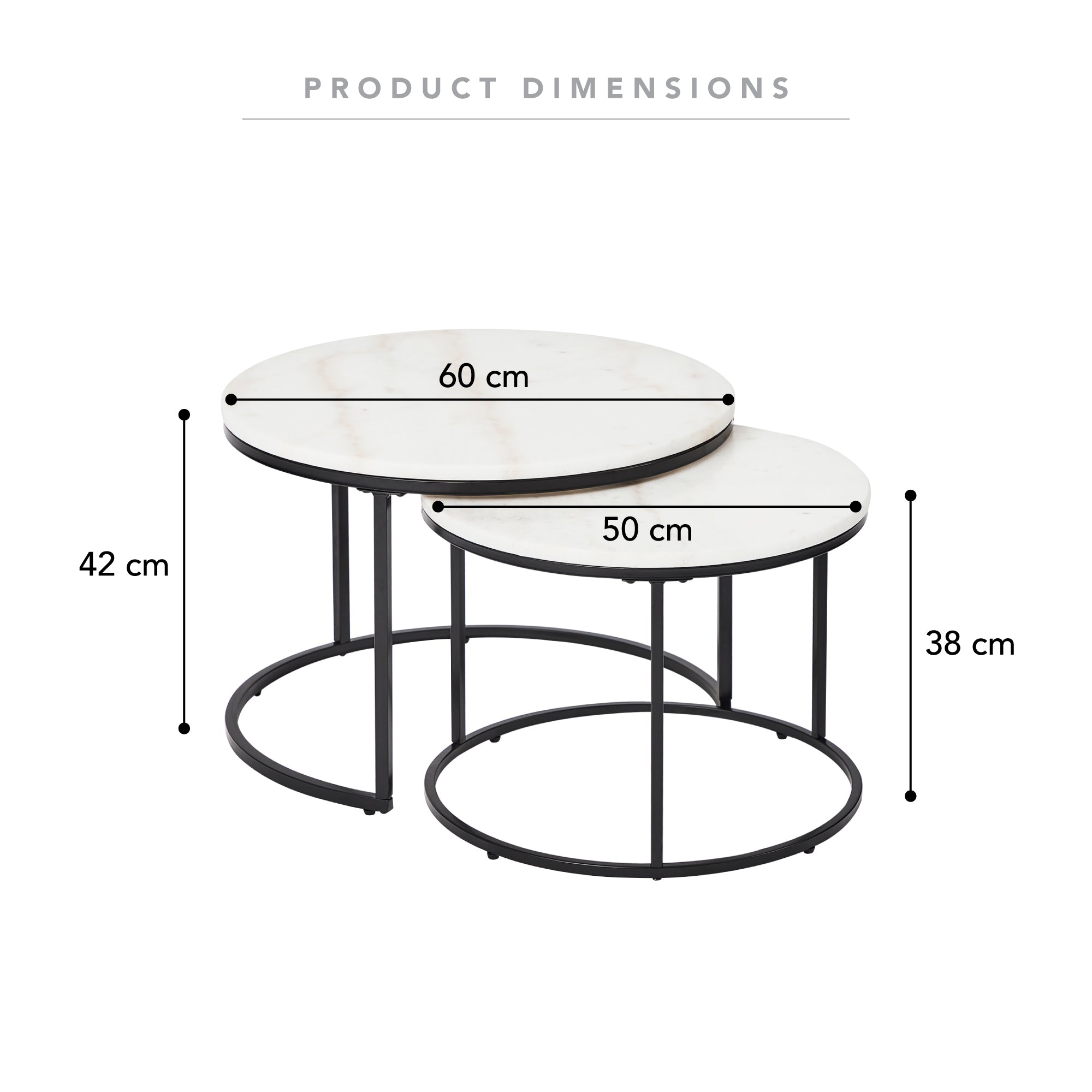 Miles Marble Nested Coffee Table Set Tables