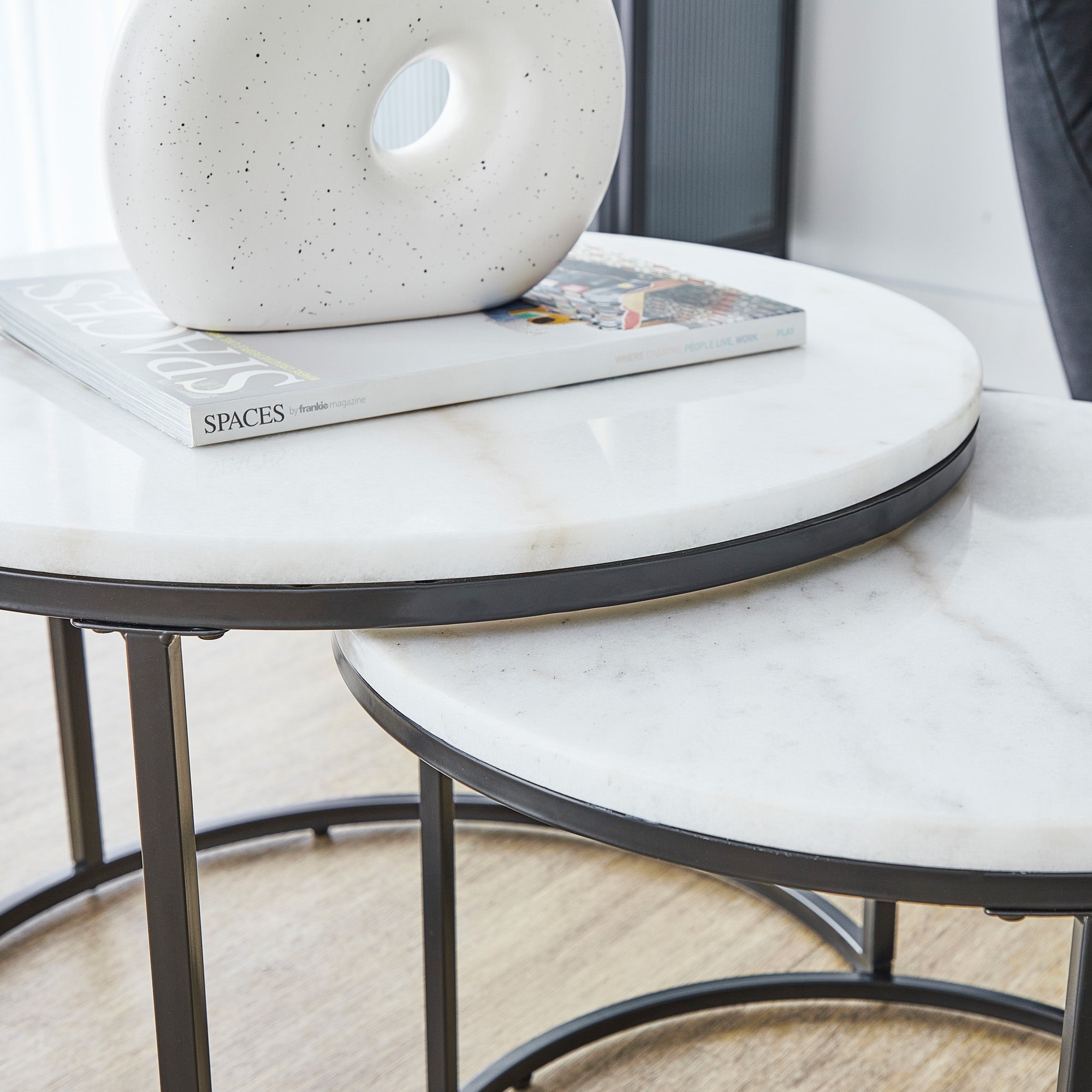 Miles Marble Nested Coffee Table Set Tables