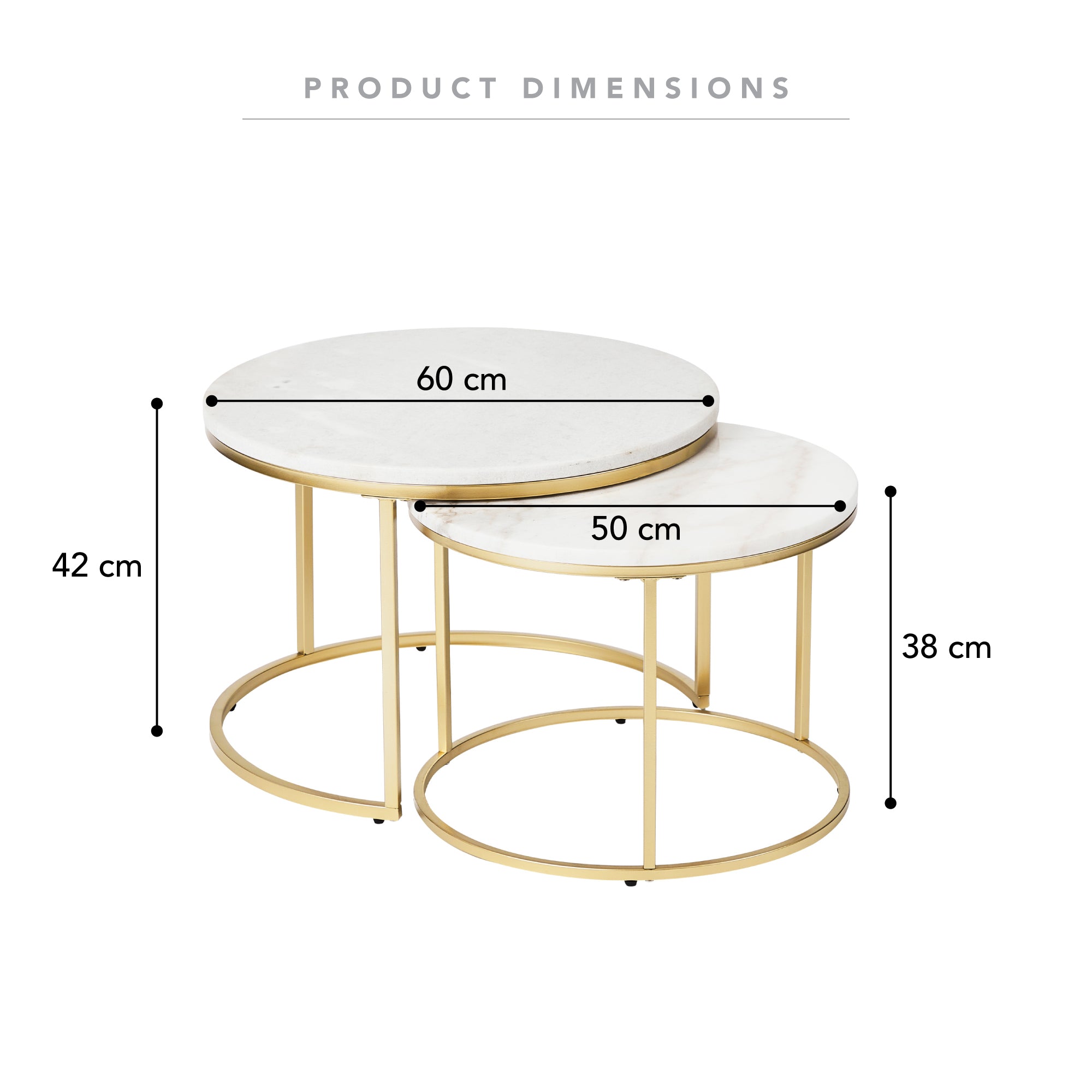 Miles Marble Nested Coffee Table Set Tables