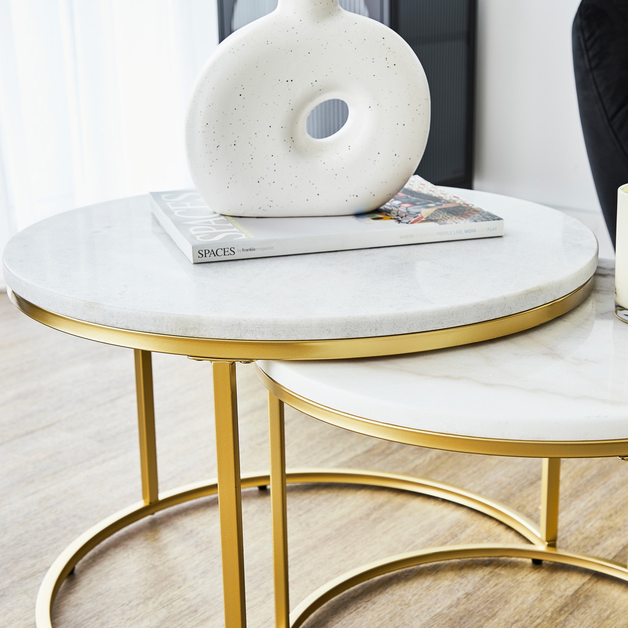 Miles Marble Nested Coffee Table Set Tables