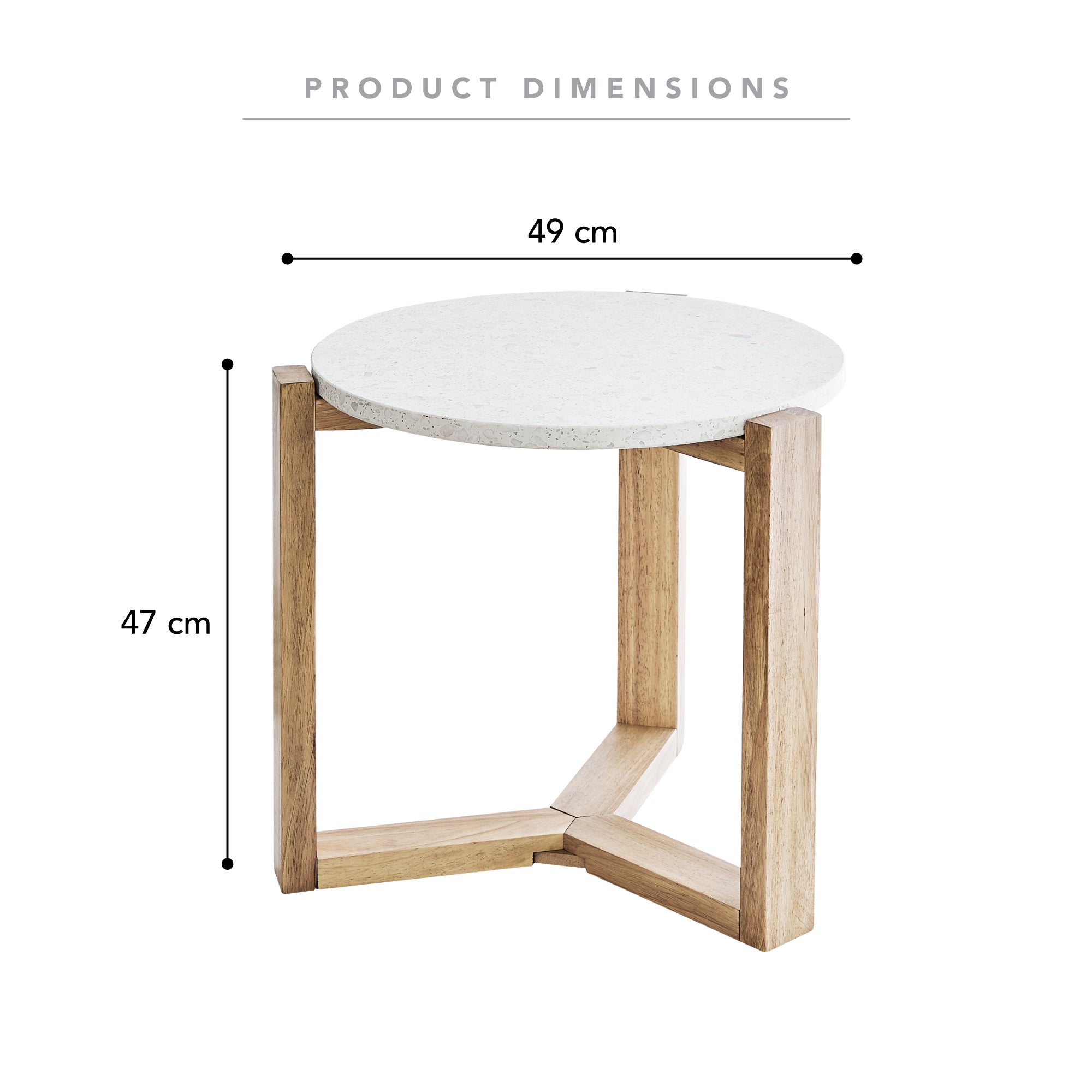 Sass 48Cm Terrazzo Side Table Tables