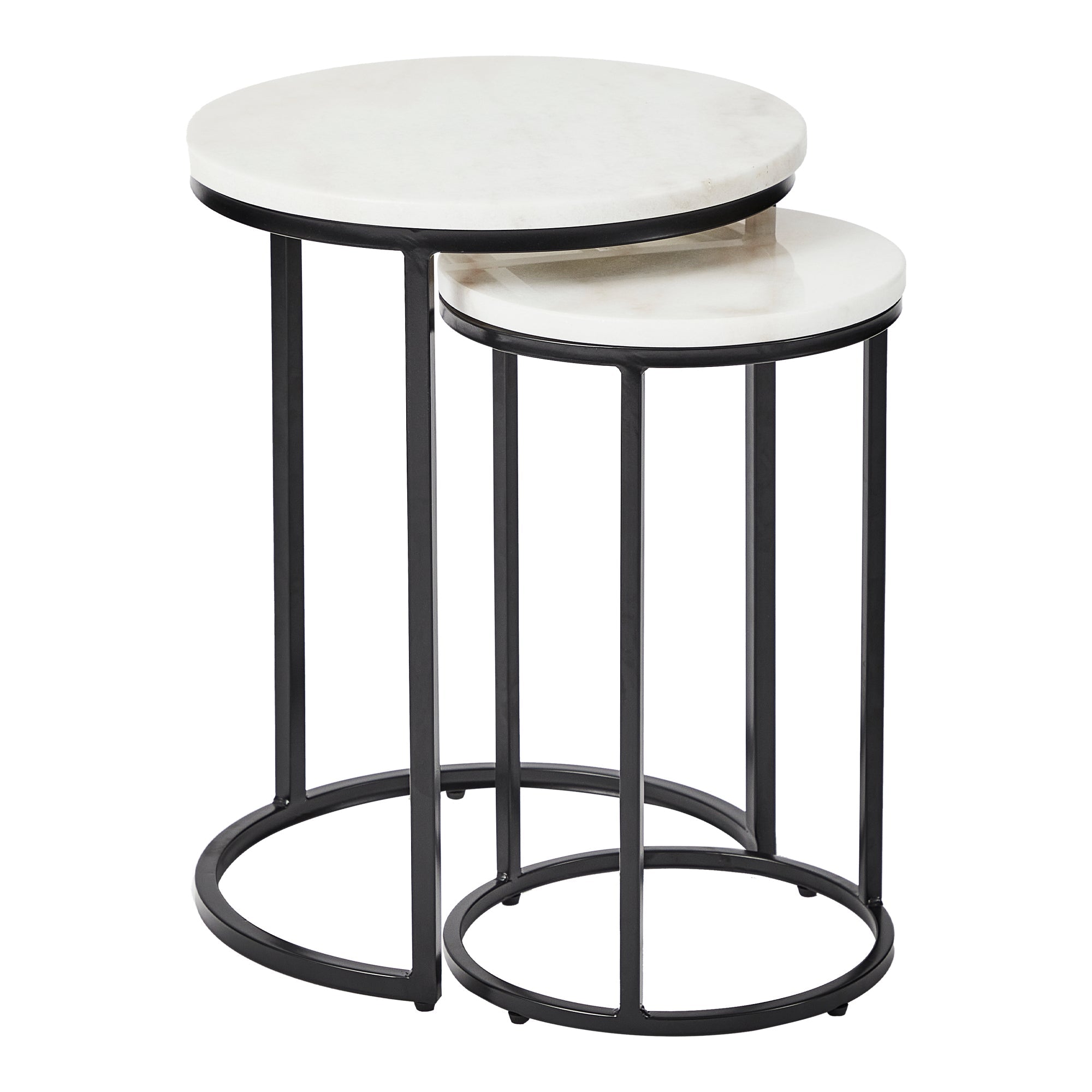 Ada 40Cm Marble Nested Side Table Set Tables