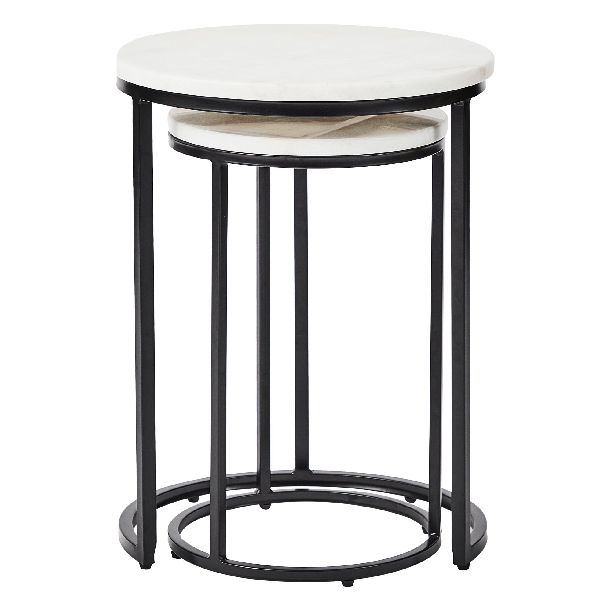 Ada 40Cm Marble Nested Side Table Set Tables