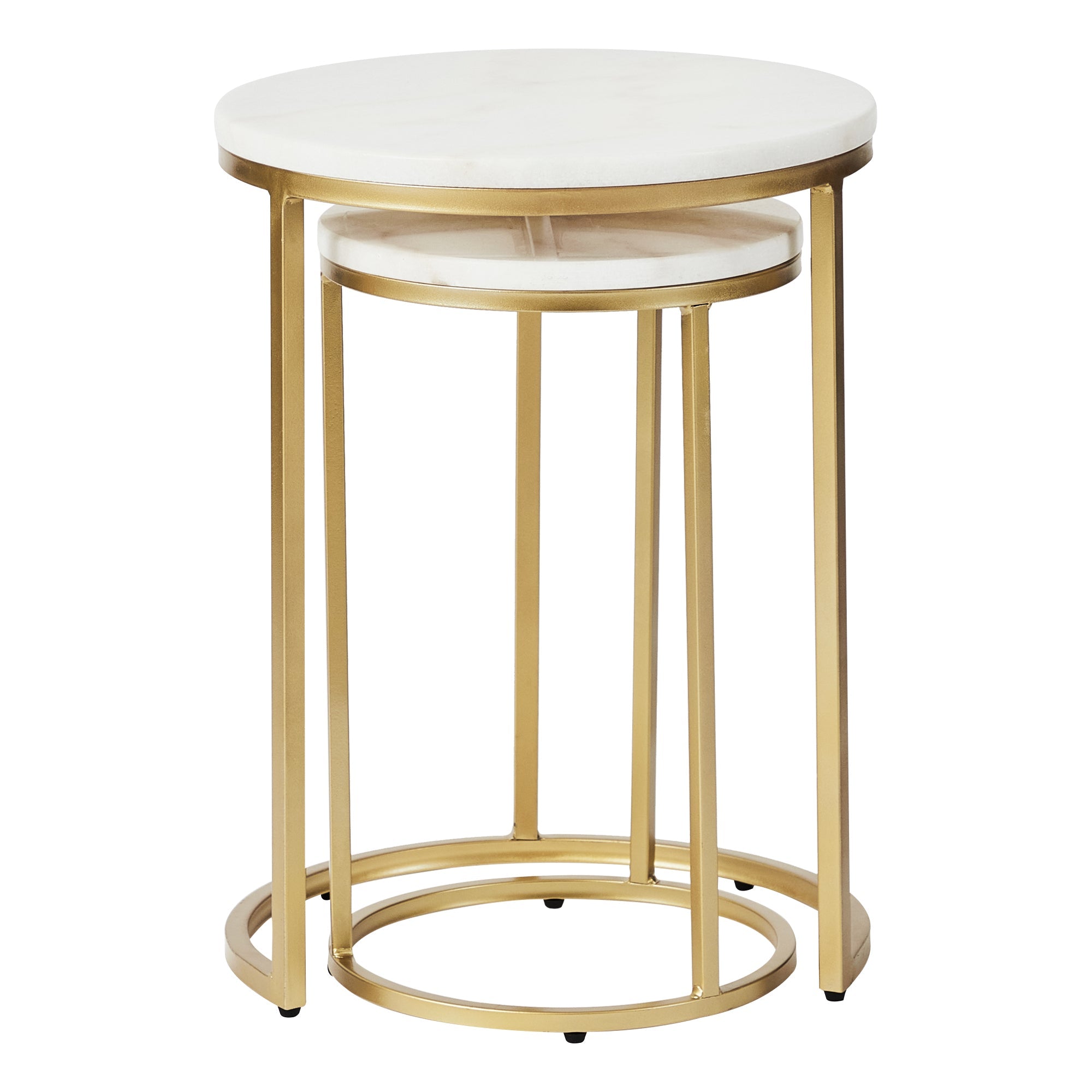 Ada 40Cm Marble Nested Side Table Set Tables