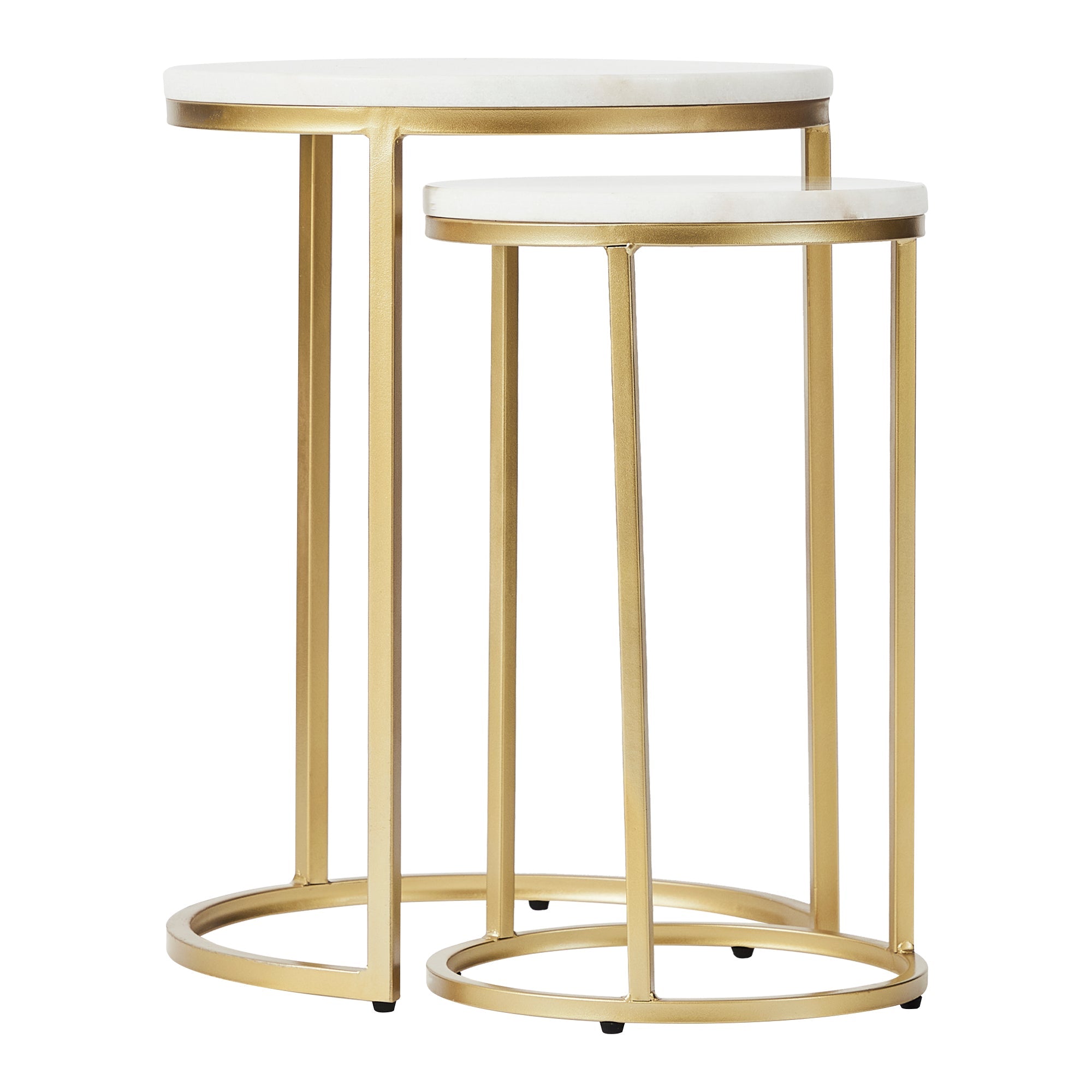 Ada 40Cm Marble Nested Side Table Set Tables