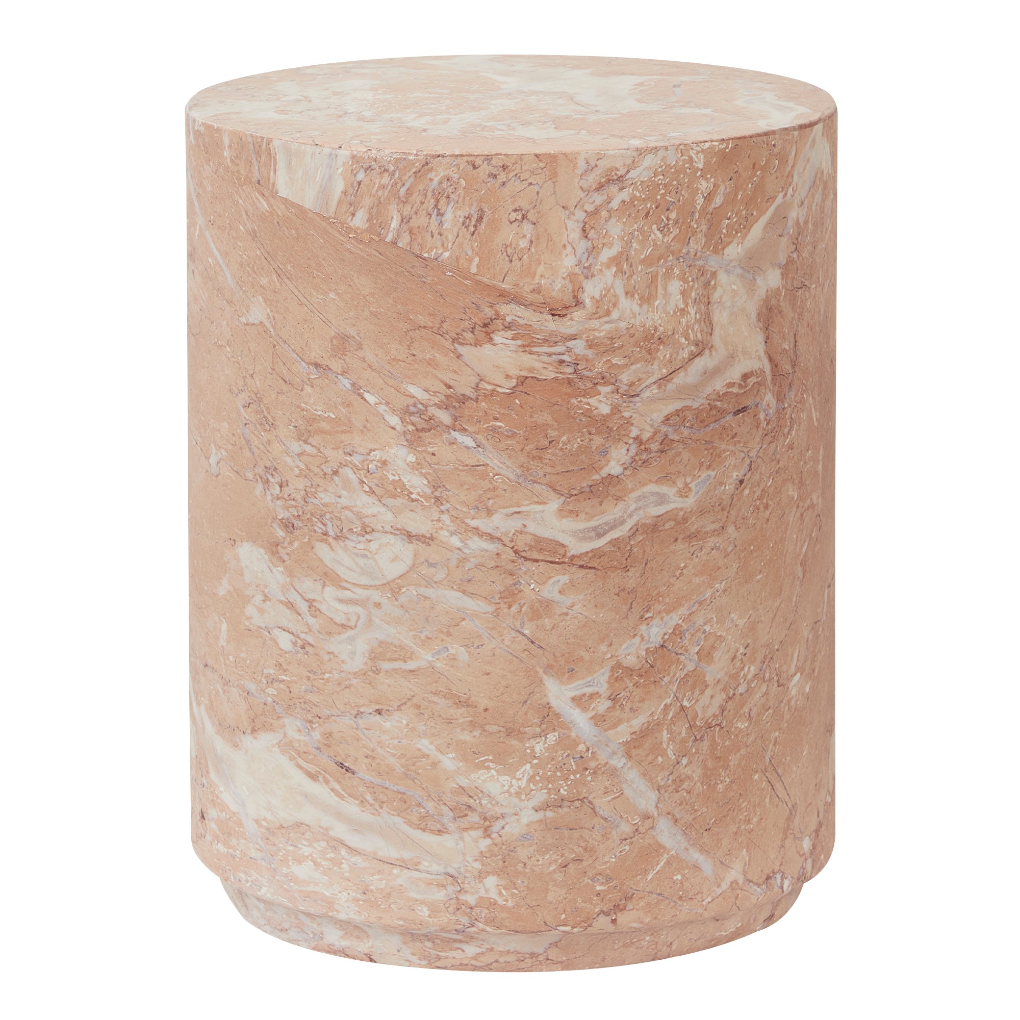 Astrid 46cm MgO Side Table Tea Rose Marble Look