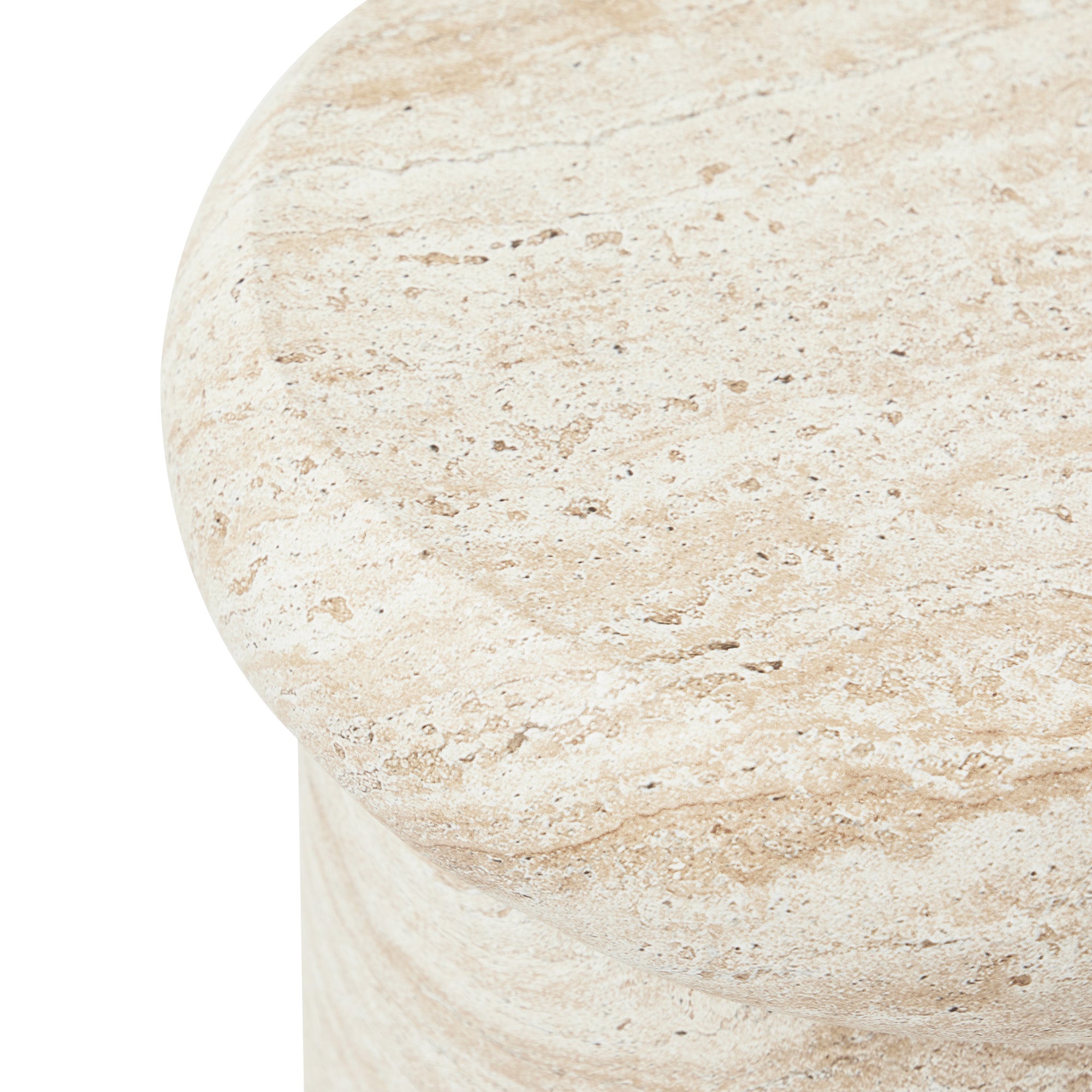 Luna 38cm MgO Travertine Look Stool