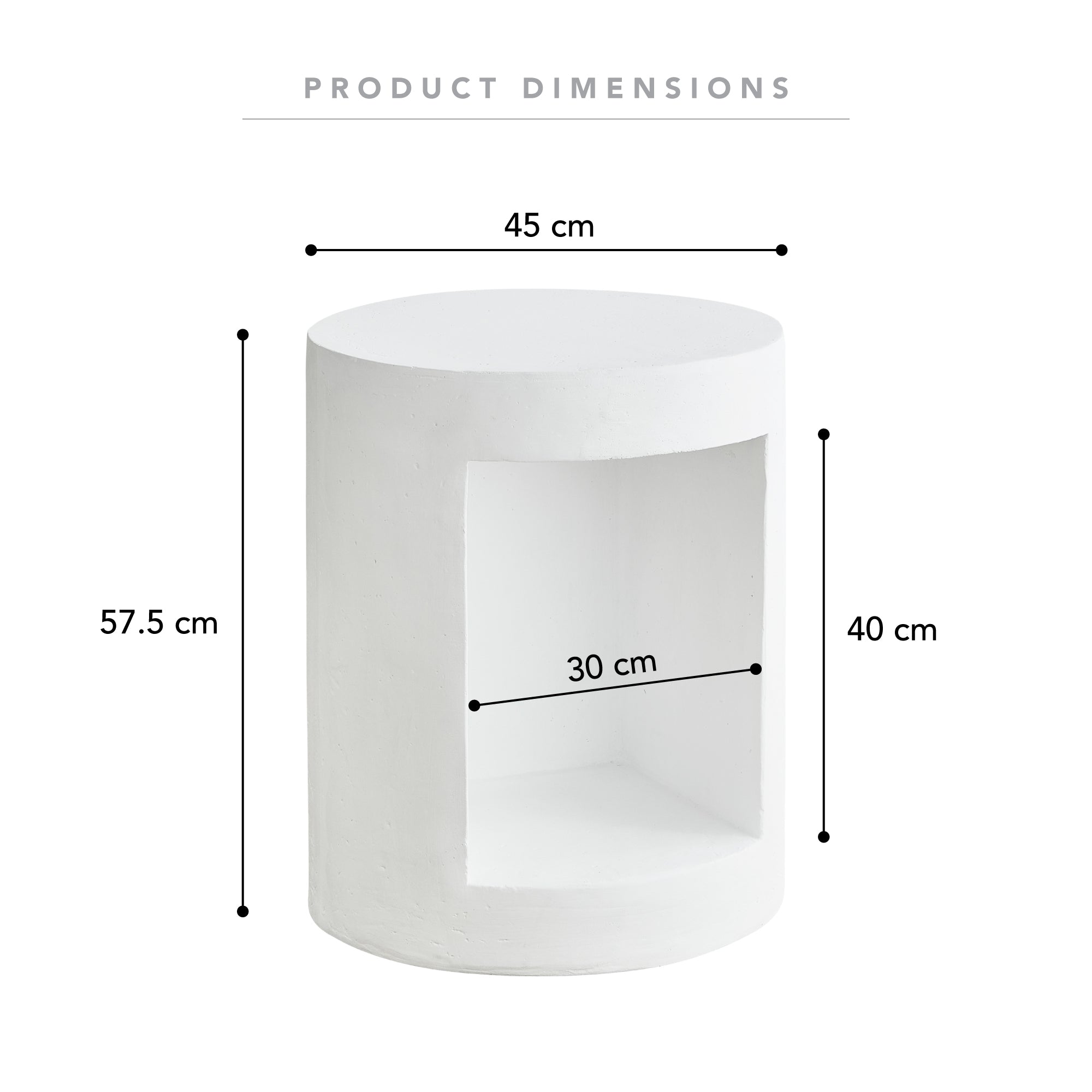 Castello 45Cm Mgo Side Table White Tables