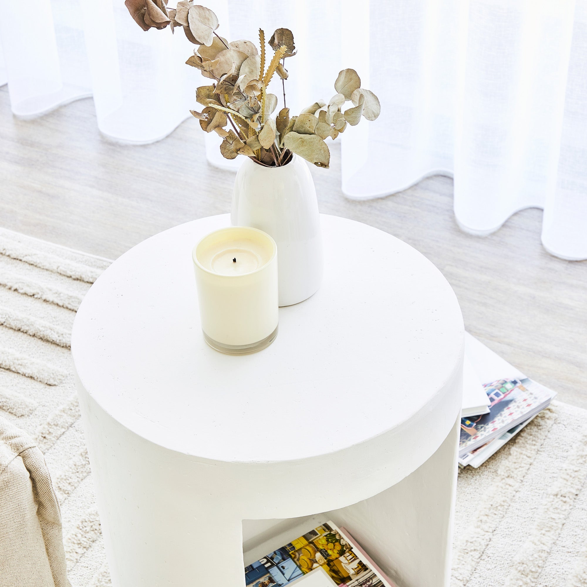 Castello 45Cm Mgo Side Table White Tables