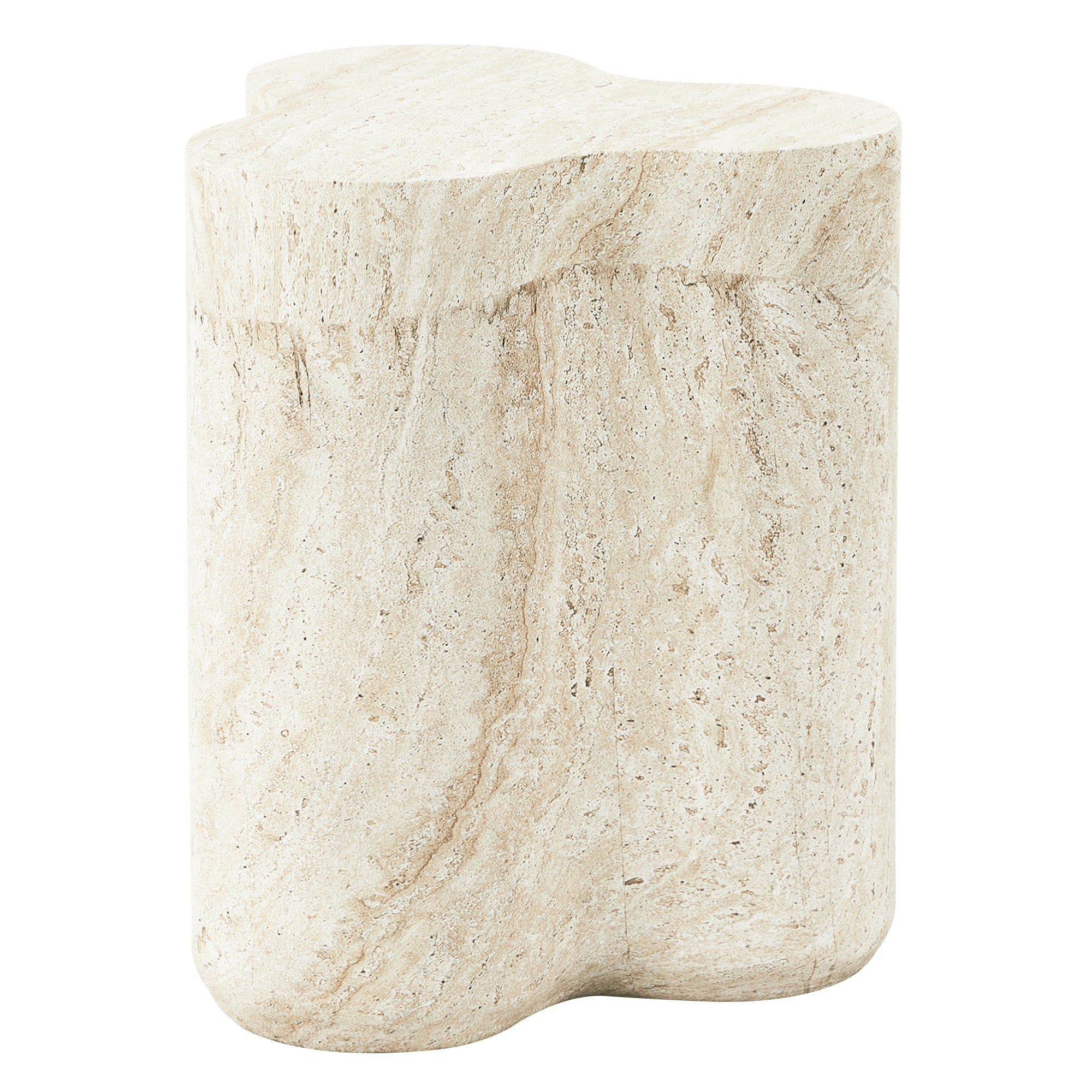 Poppy 37cm MgO Side Table Travertine Look