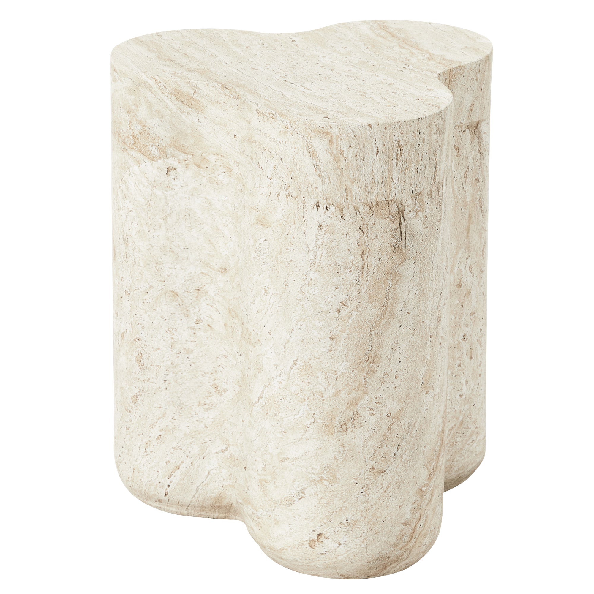 Poppy 37cm MgO Side Table Travertine Look