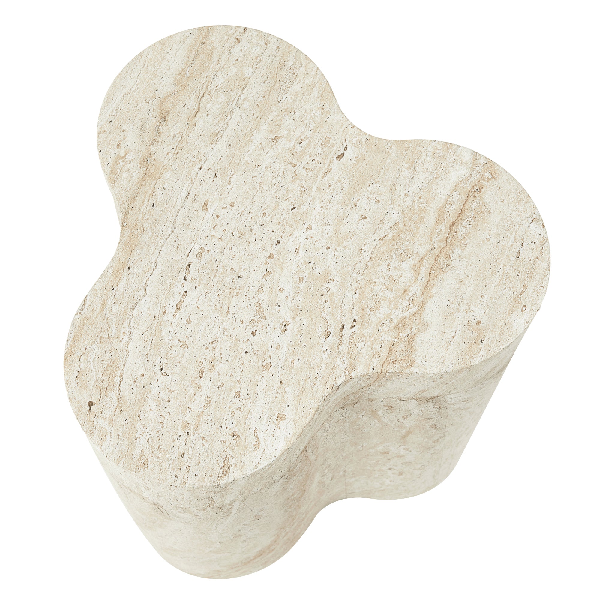 Poppy 37cm MgO Side Table Travertine Look