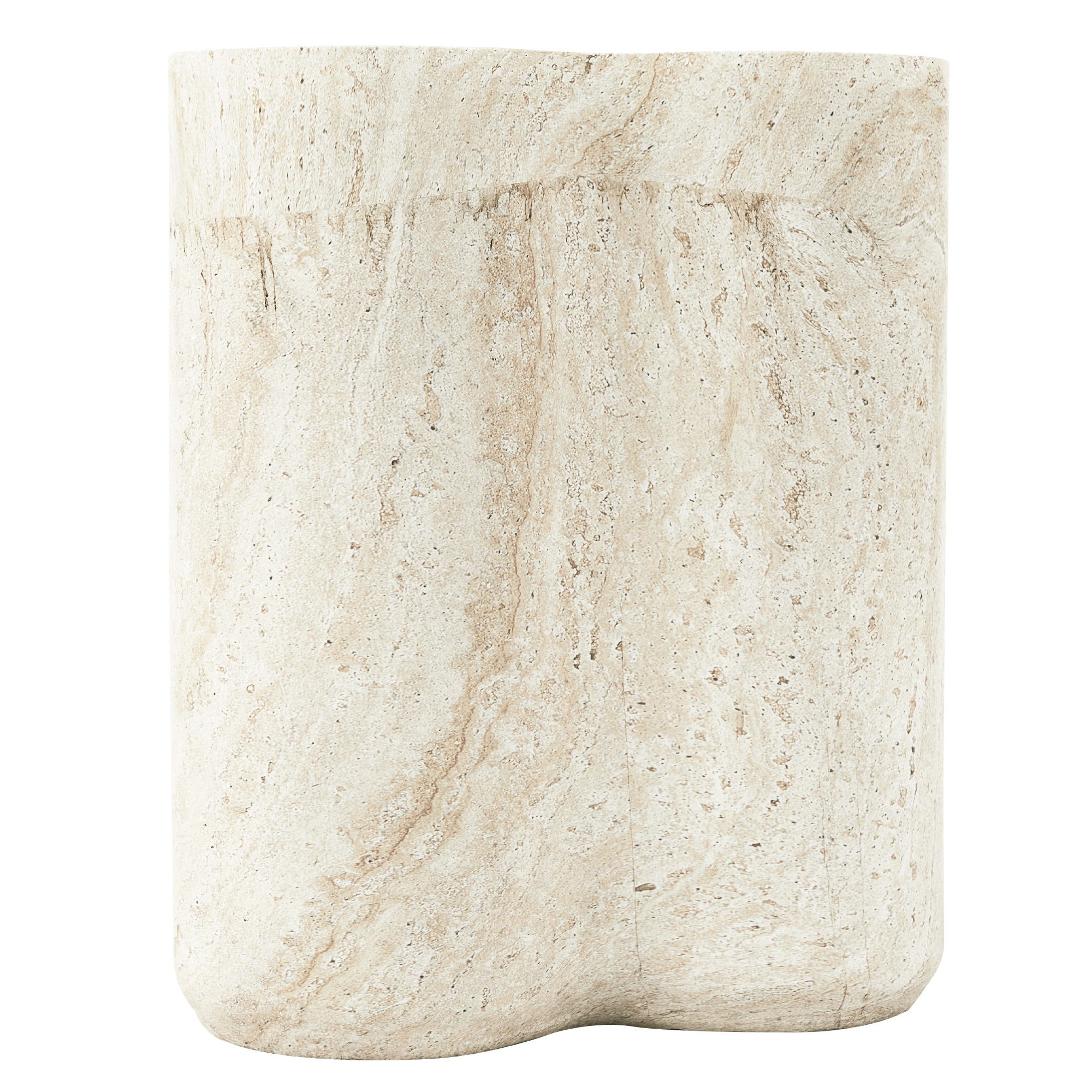 Poppy 37cm MgO Side Table Travertine Look