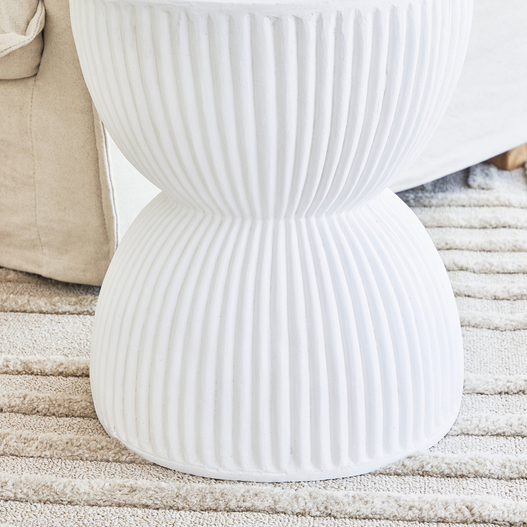 Saluzzo 37Cm Mgo Side Table White Tables