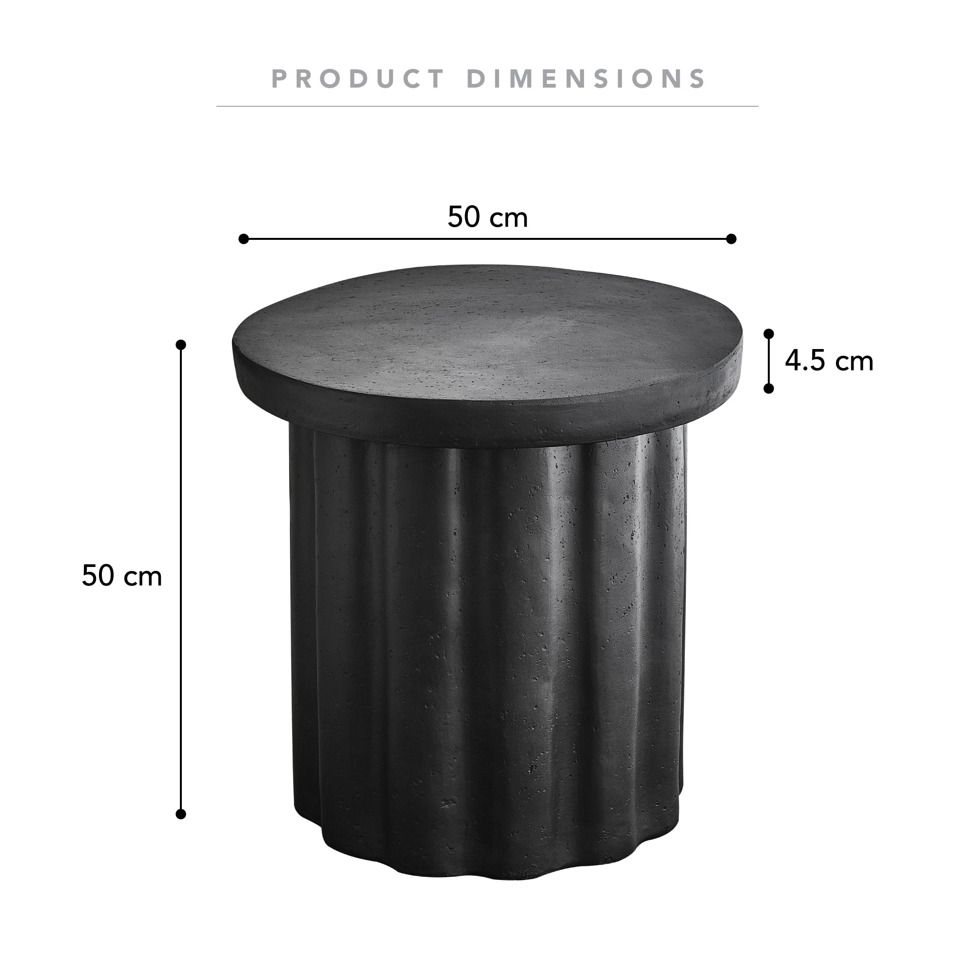 Castello 50cm MgO Side Table Black