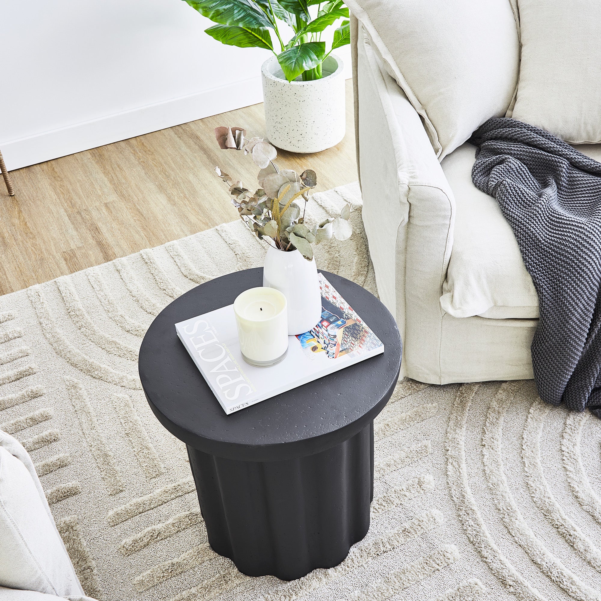 Castello 50cm MgO Side Table Black