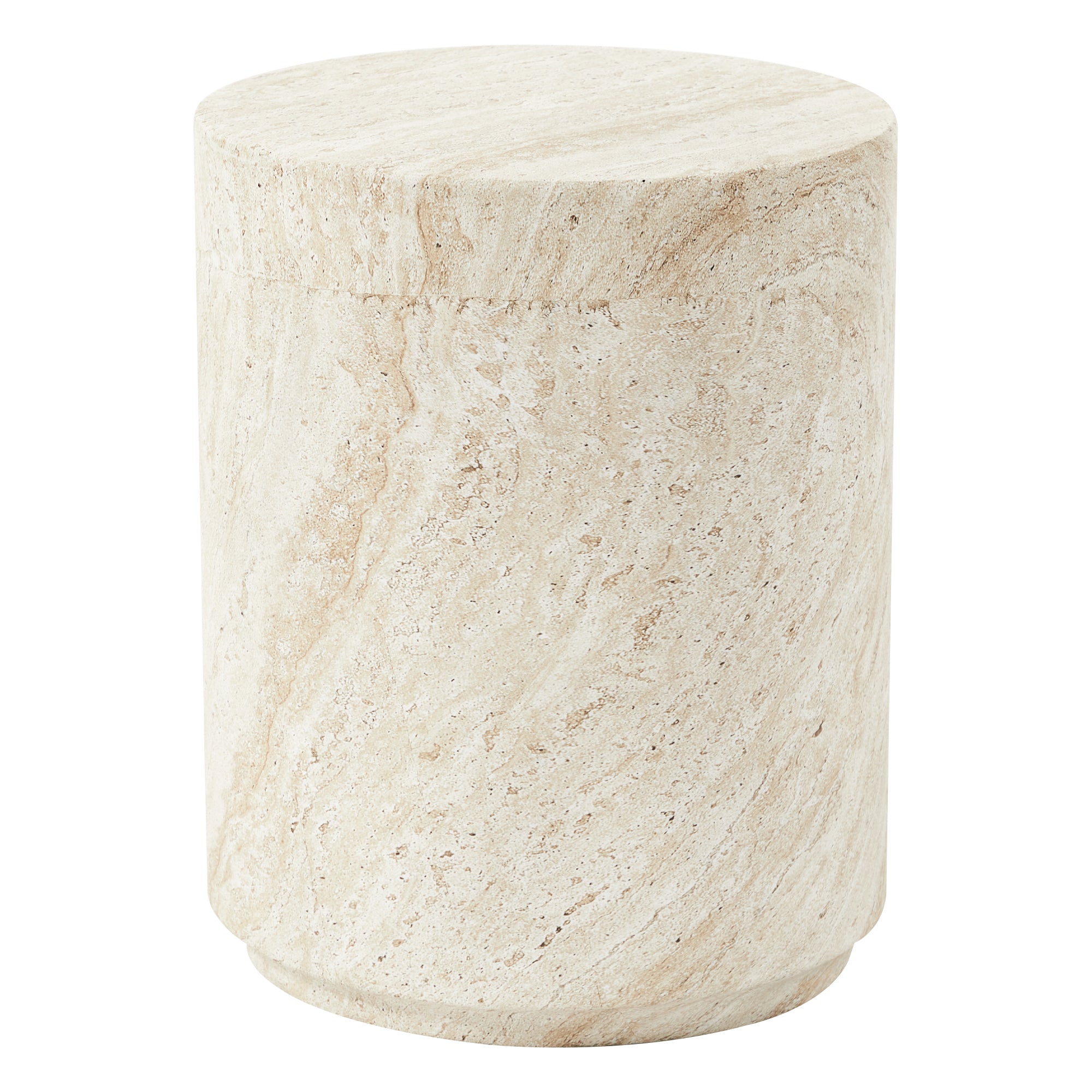 Astrid 46cm MgO Side Table Travertine Look