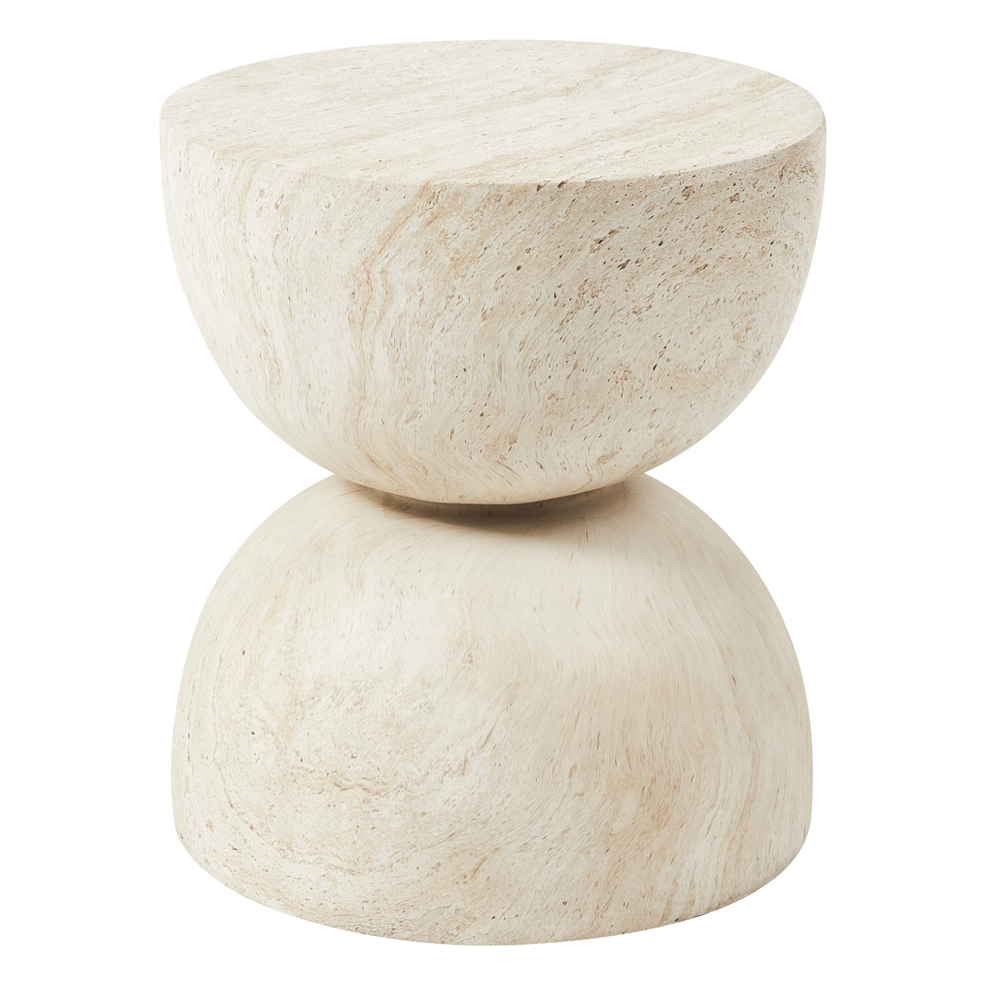 Stella 40cm MgO Side Table Travertine Look