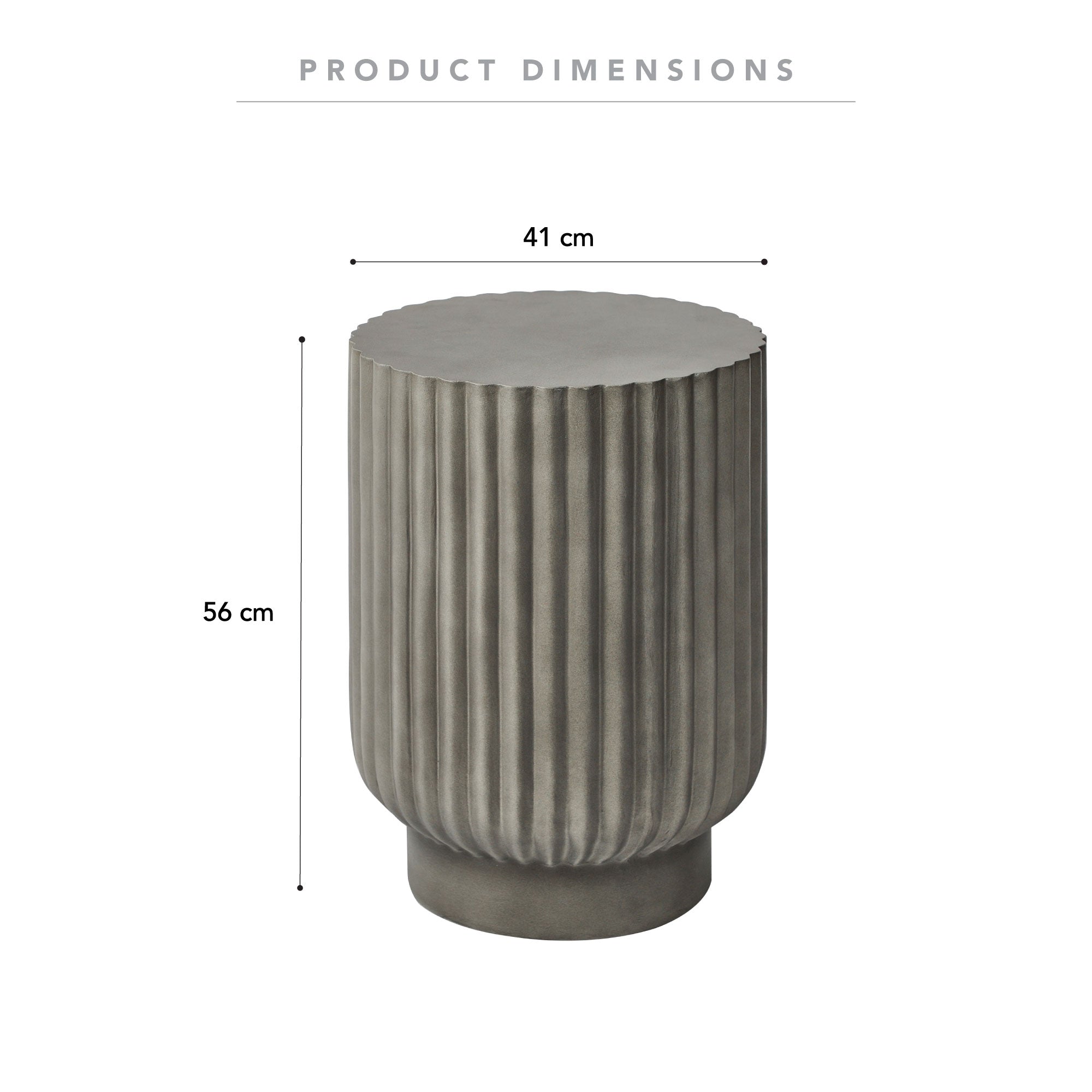 Seville 56Cm Concrete Side Table Stool Light Grey Tables