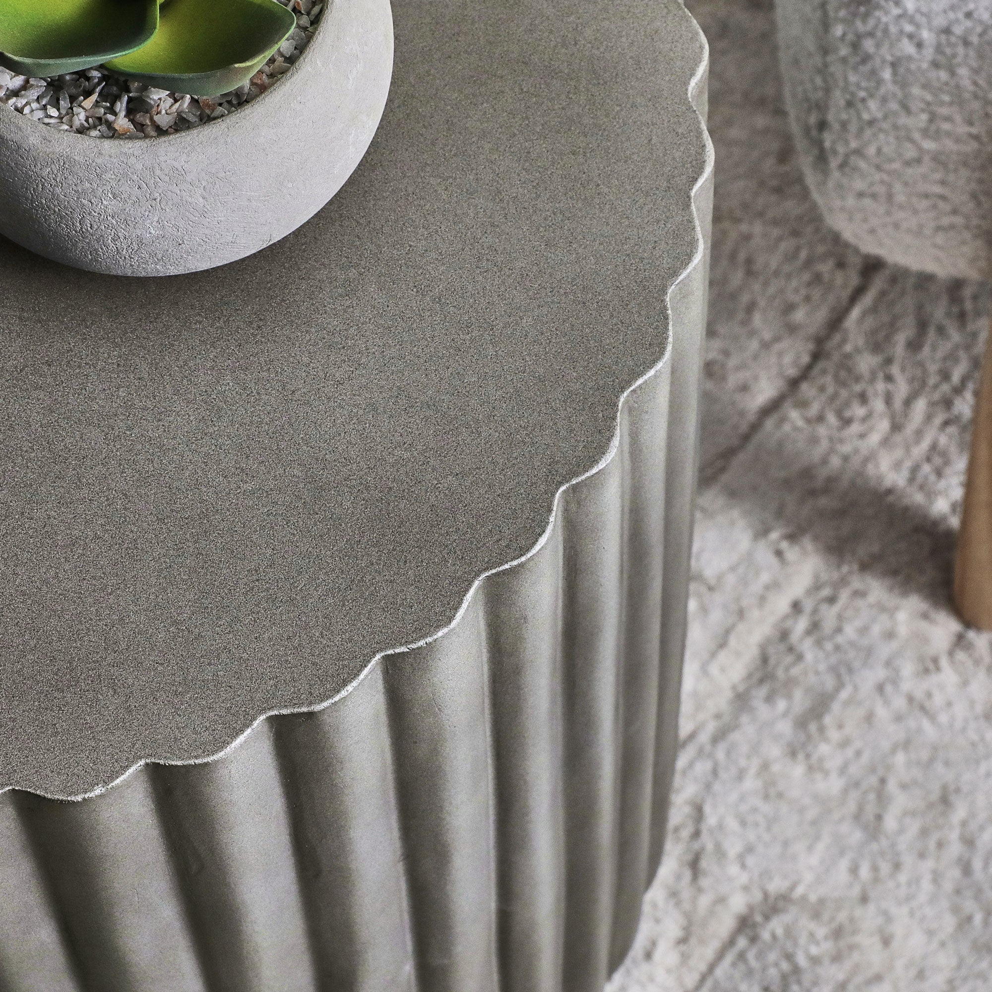 Seville 56Cm Concrete Side Table Stool Light Grey Tables