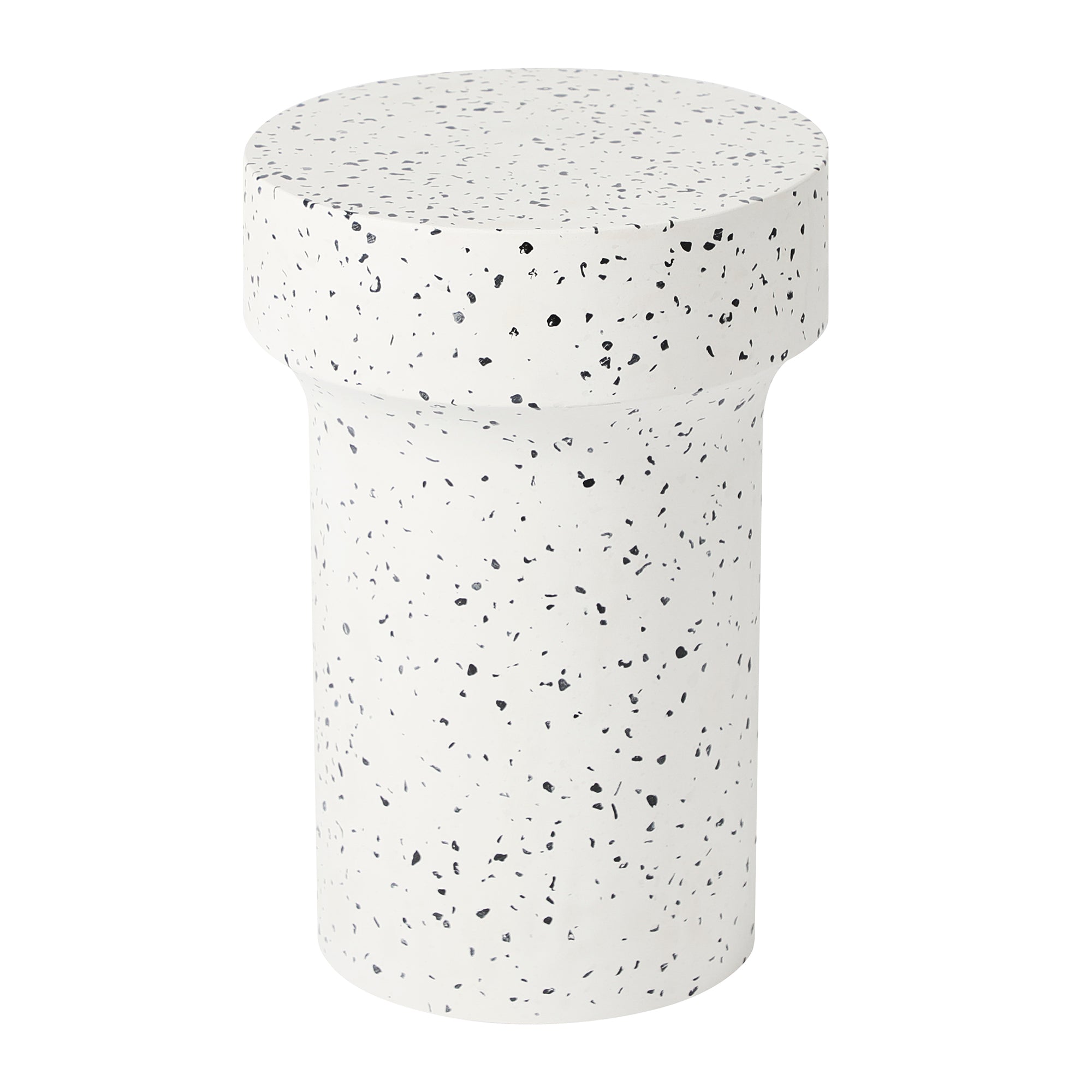 Leon 46Cm Terrazzo Side Table Stool Speckle White Tables