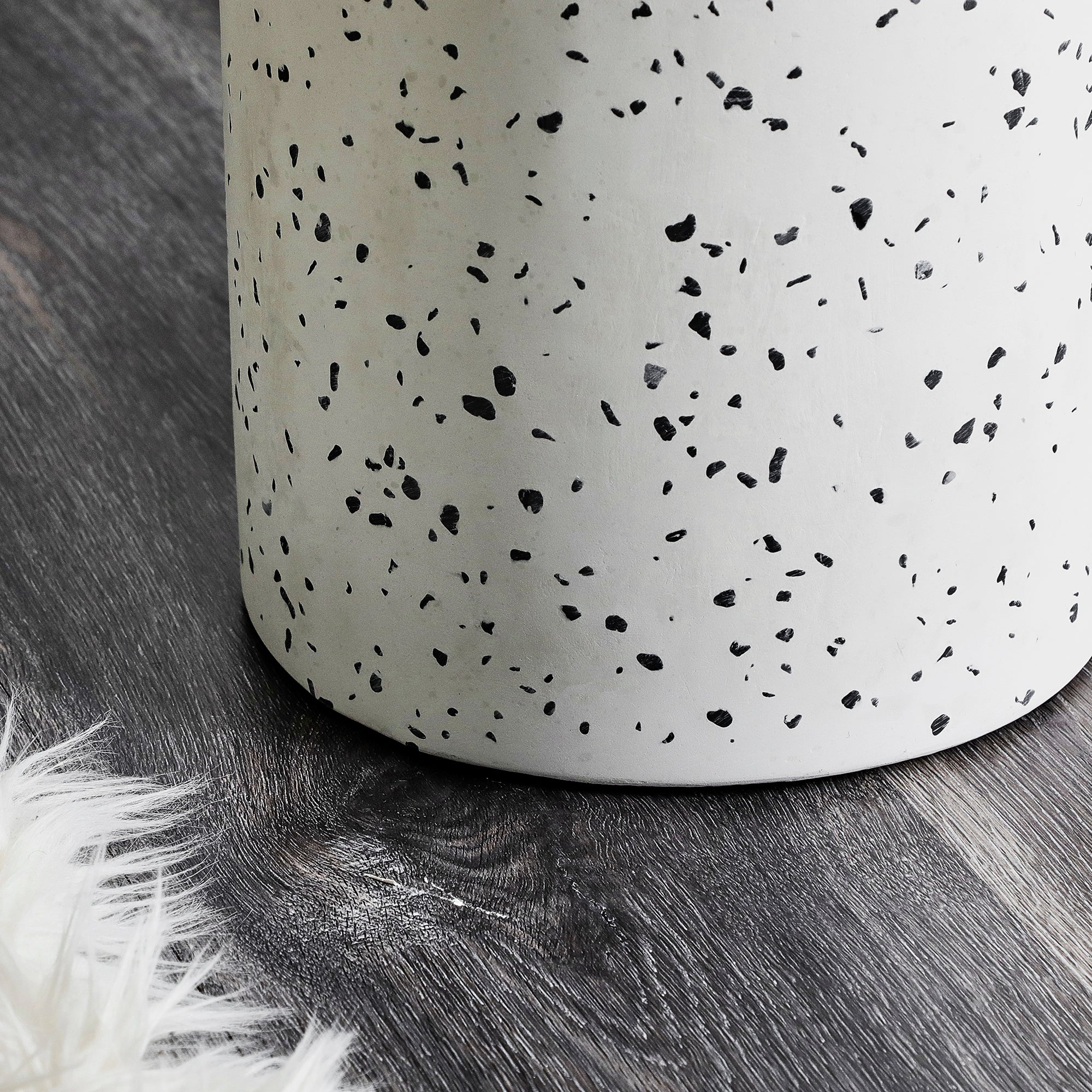 Leon 46Cm Terrazzo Side Table Stool Speckle White Tables