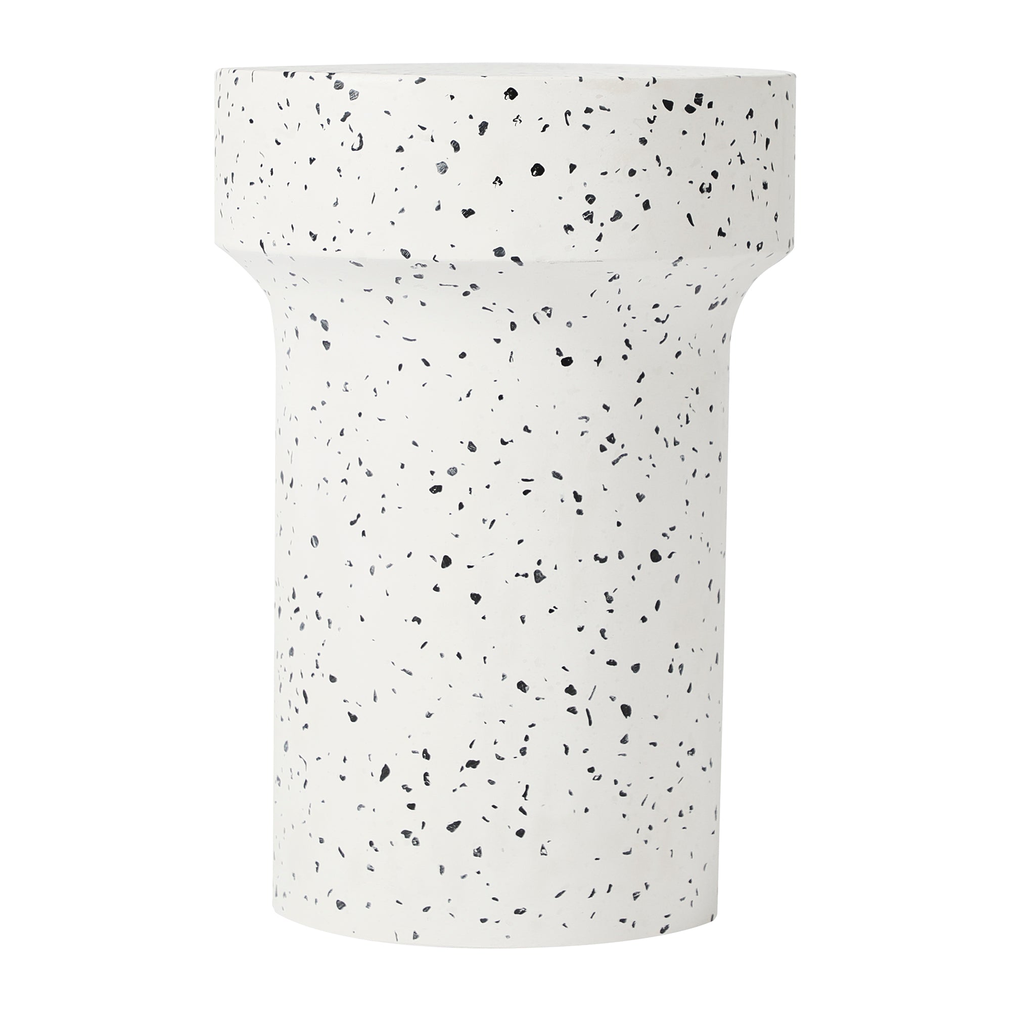 Leon 46Cm Terrazzo Side Table Stool Speckle White Tables