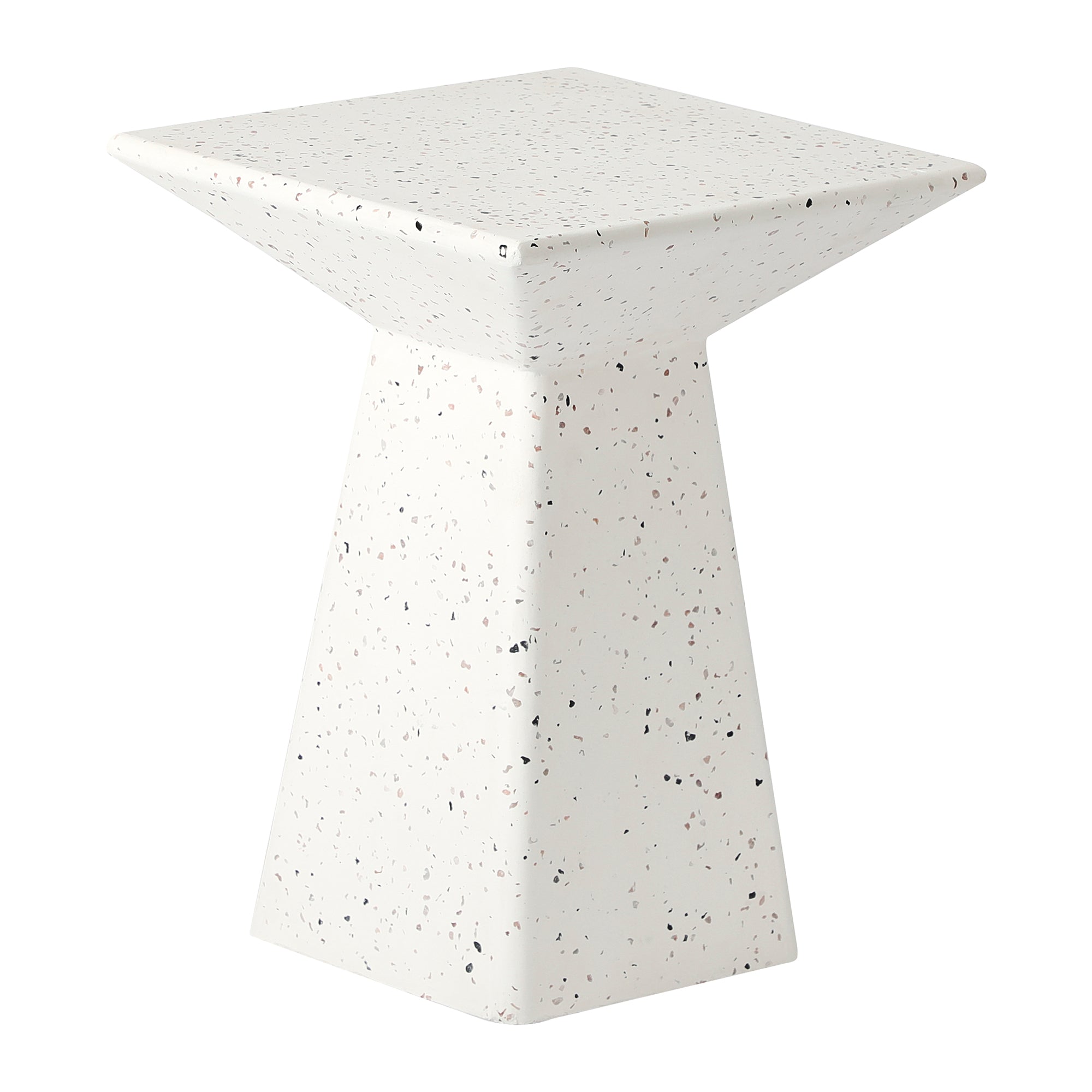 Toledo 56Cm Terrazzo Side Table Stool Speckle White Tables