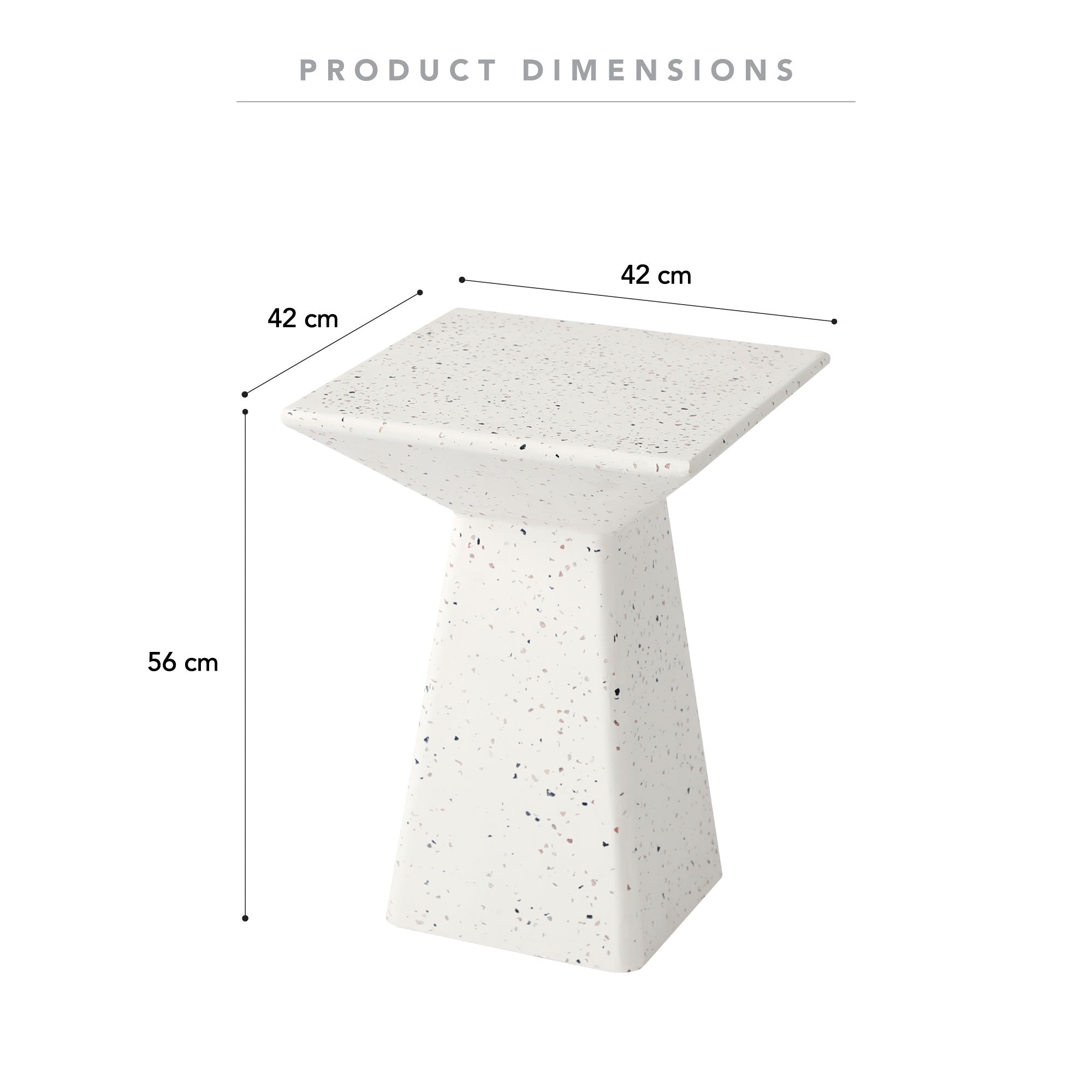 Toledo 56Cm Terrazzo Side Table Stool Speckle White Tables