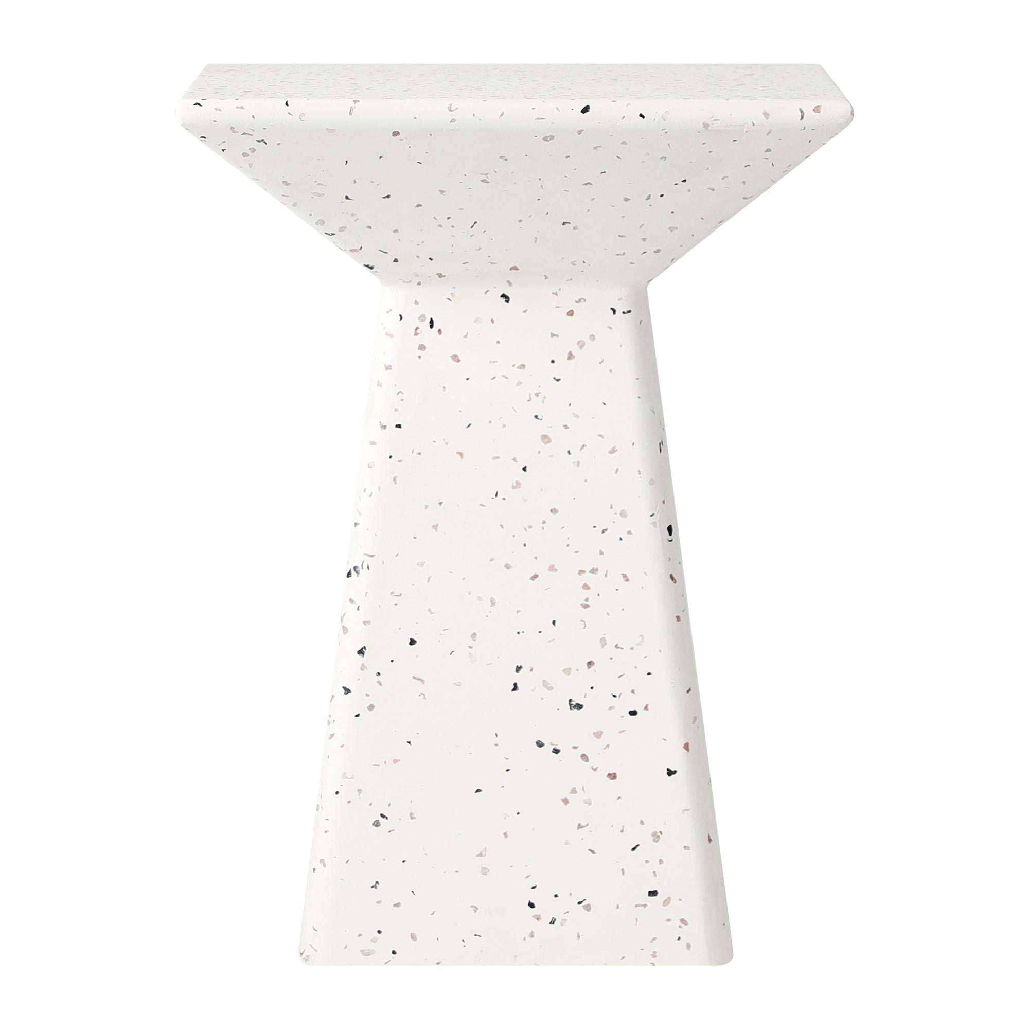 Toledo 56Cm Terrazzo Side Table Stool Speckle White Tables