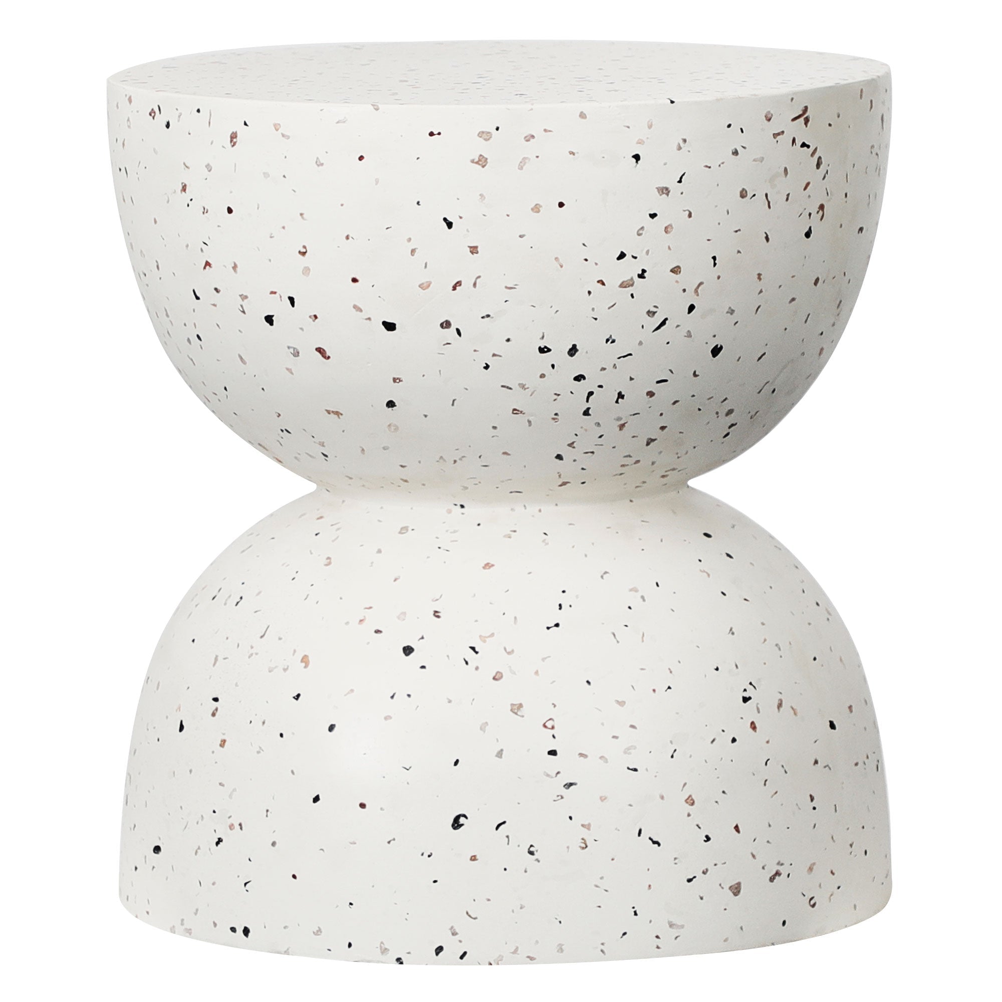 Lisbon 42Cm Terrazzo Side Table Stool Speckle White Tables