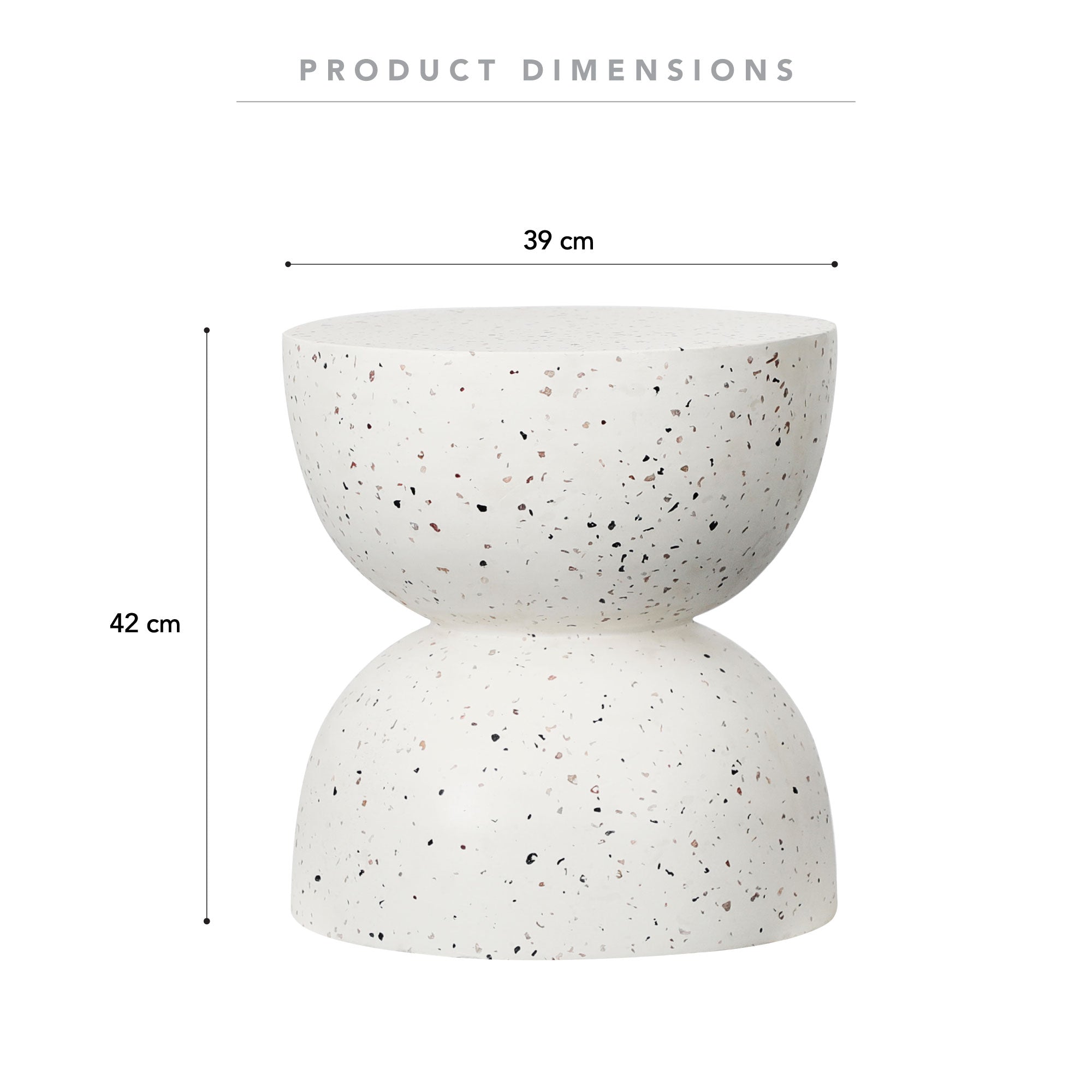 Lisbon 42Cm Terrazzo Side Table Stool Speckle White Tables