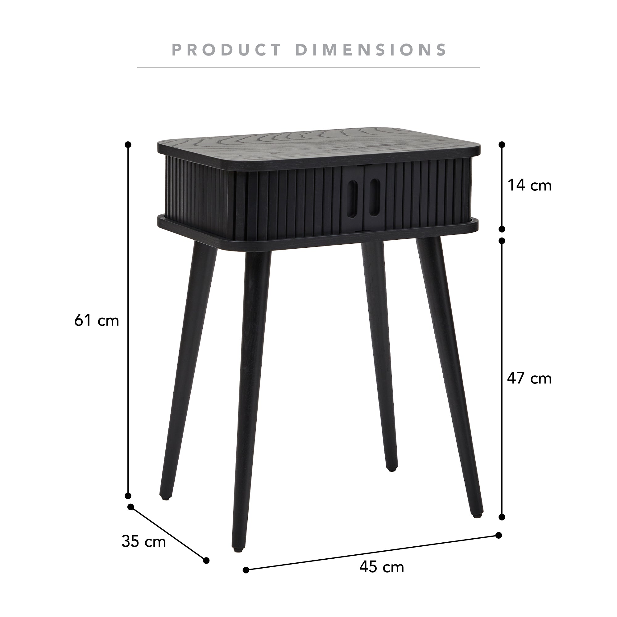 Curve 45cm Bedside Table