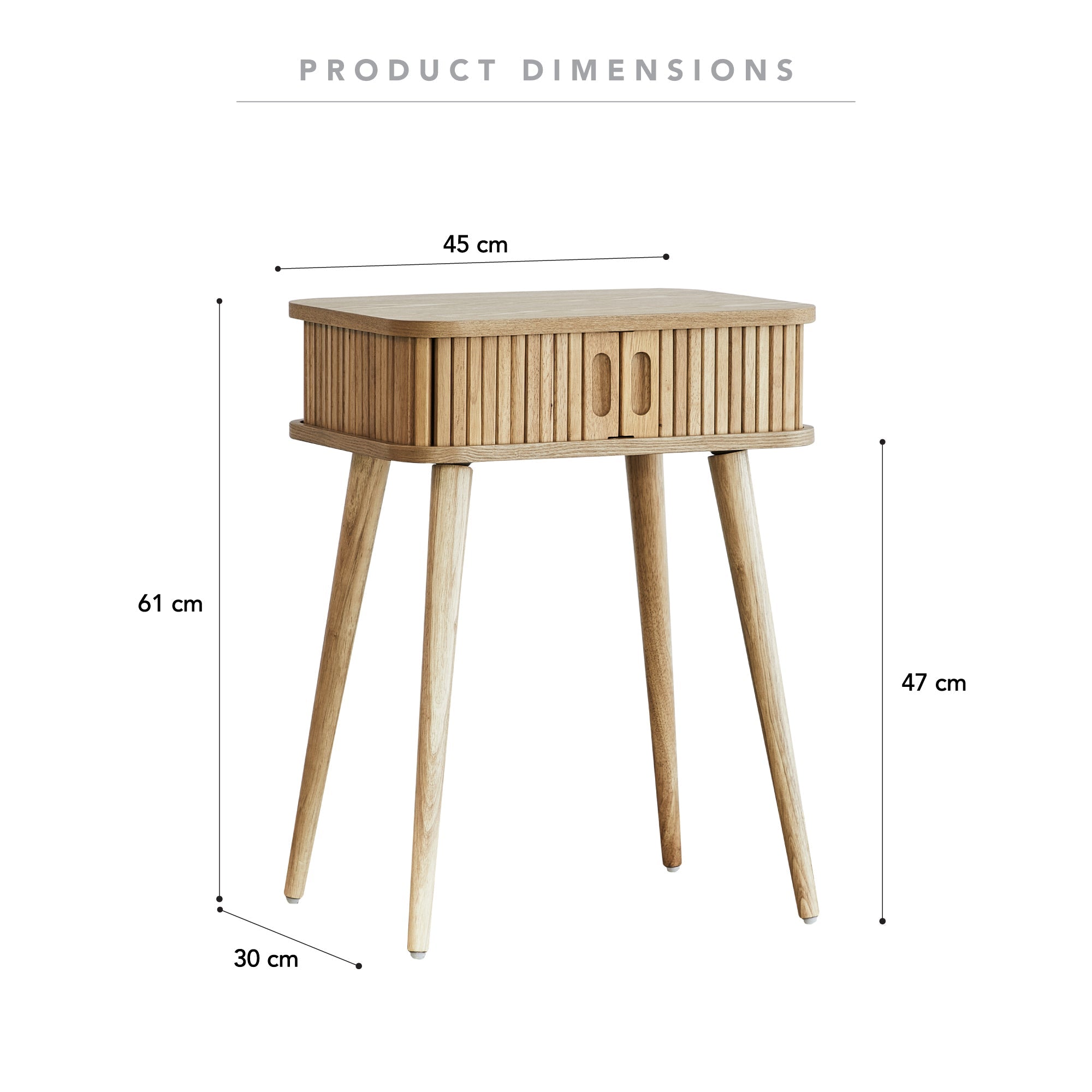 Curve 45Cm Bedside Table Natural Tables