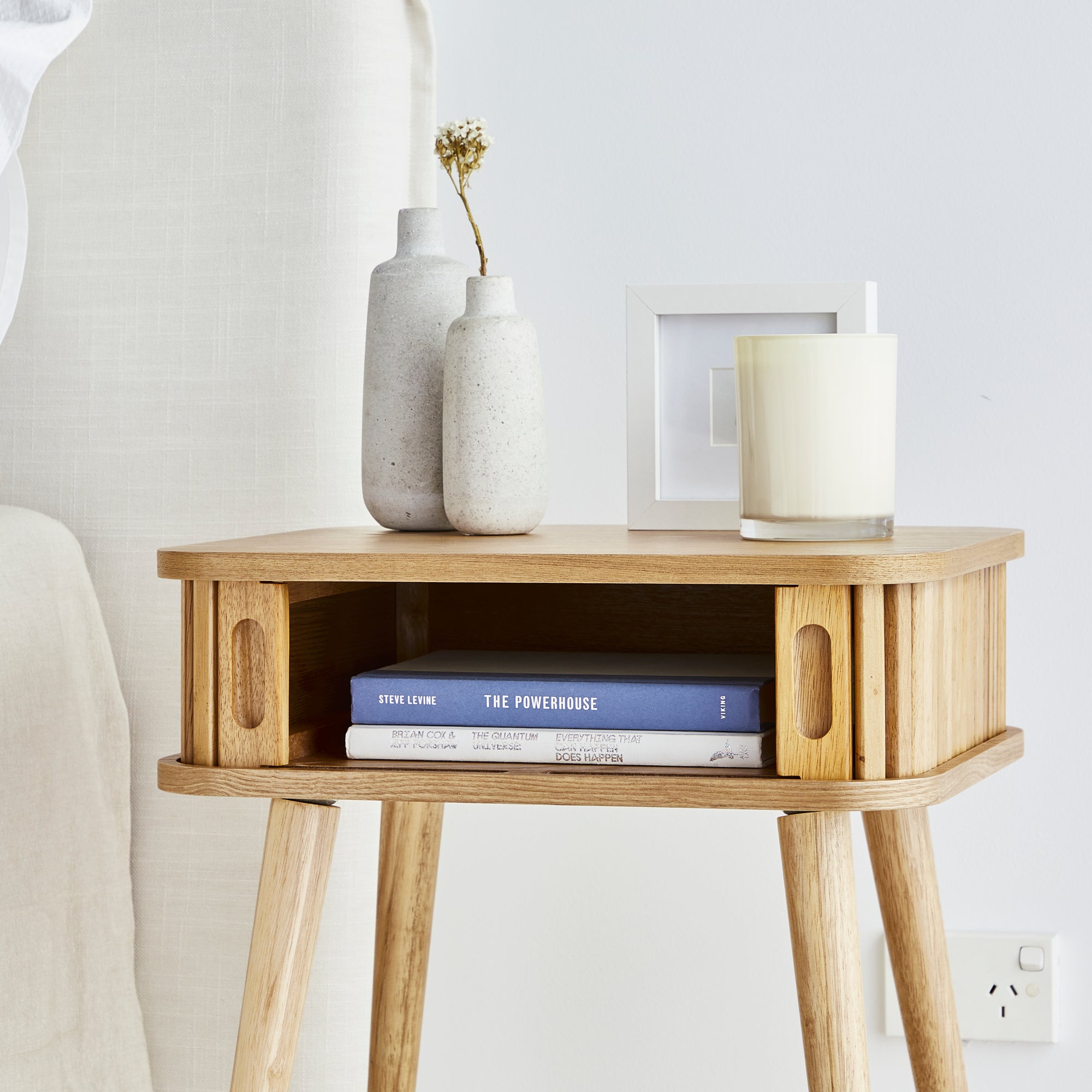 Curve 45Cm Bedside Table Natural Tables