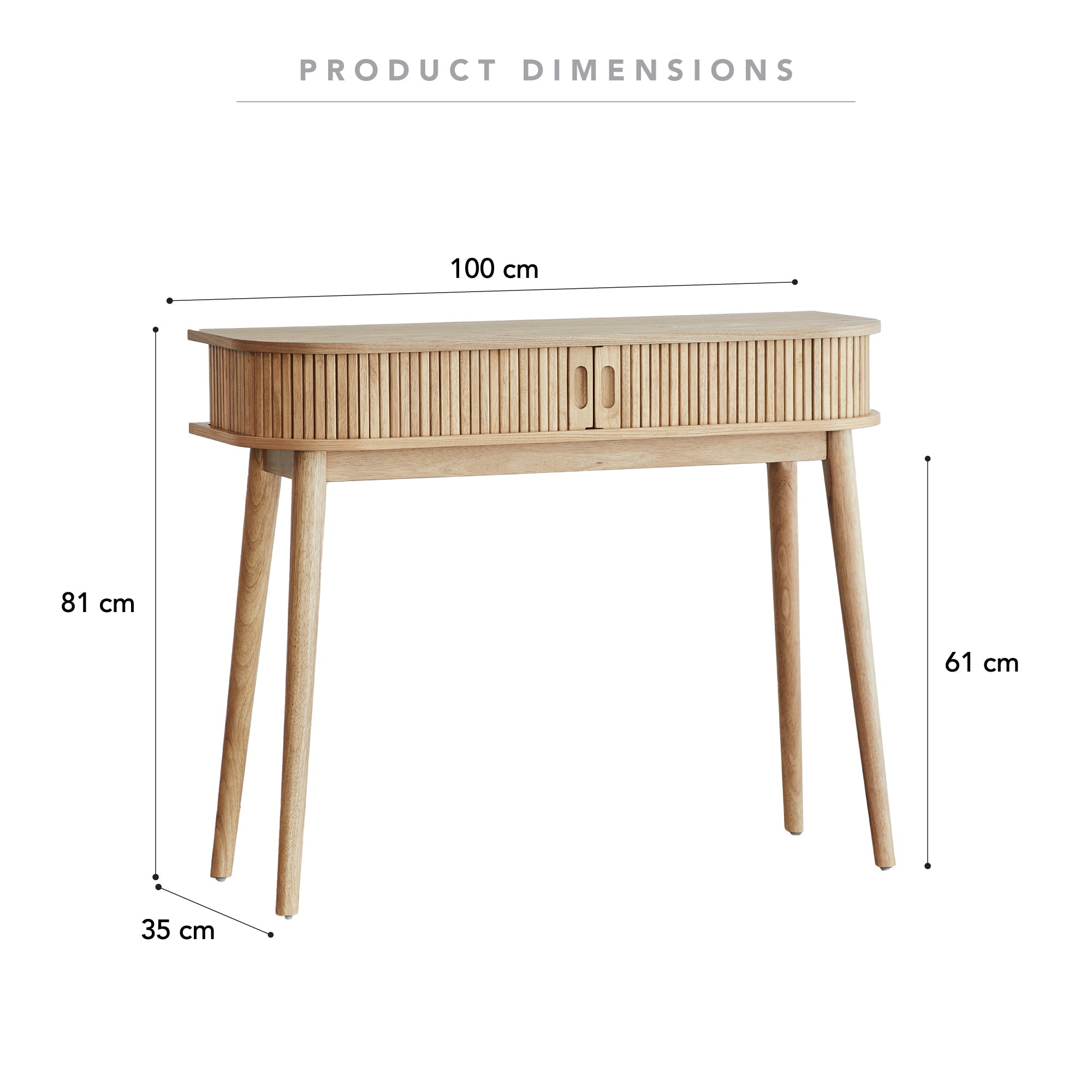 Curve 100Cm Console Table Natural Tables