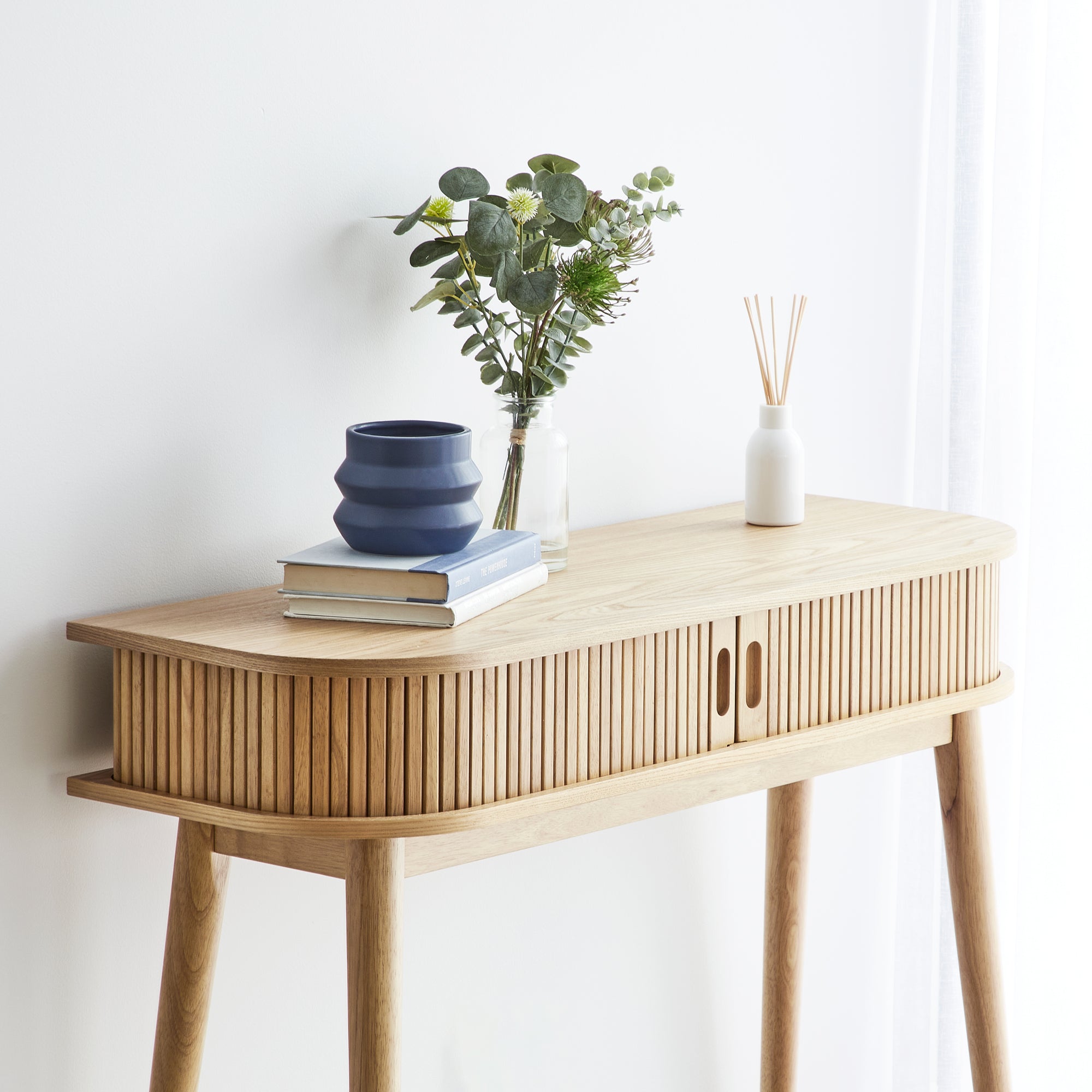 Curve 100Cm Console Table Natural Tables