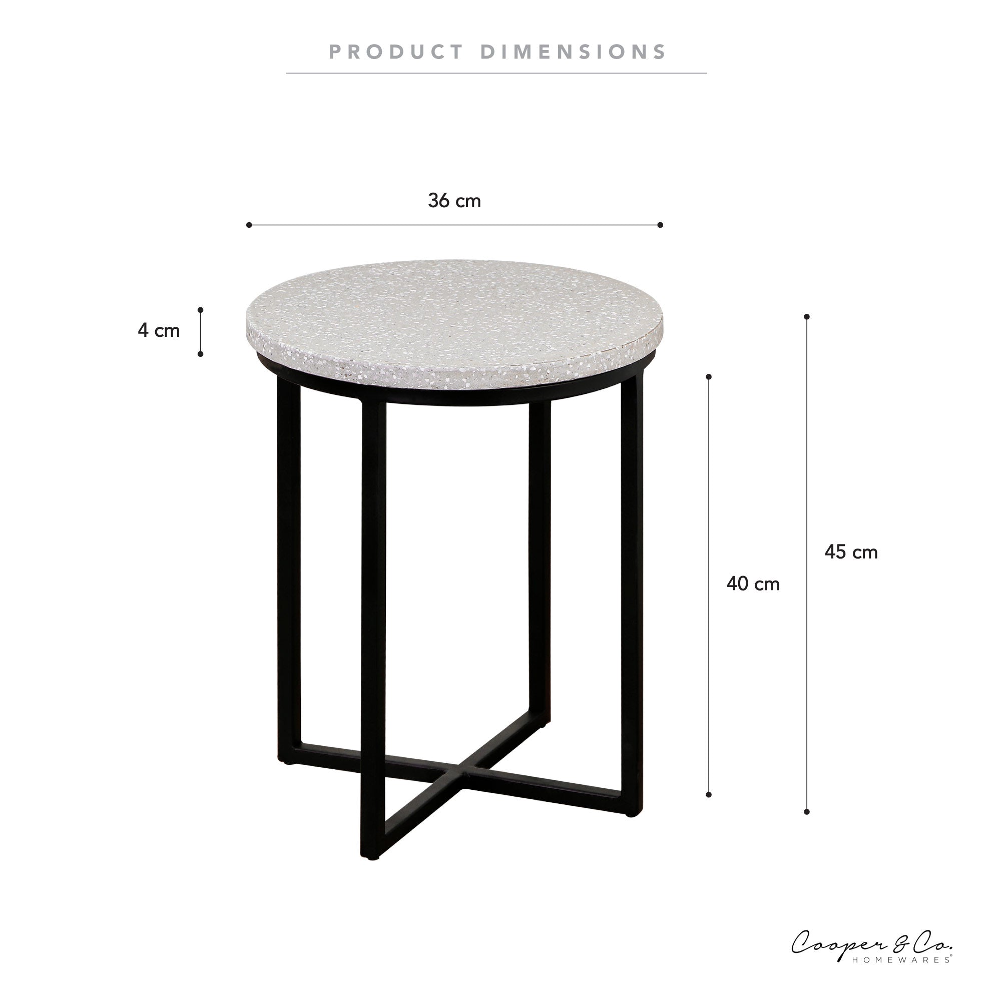 Rupert 45Cm Terrazzo Small Side Table Tables