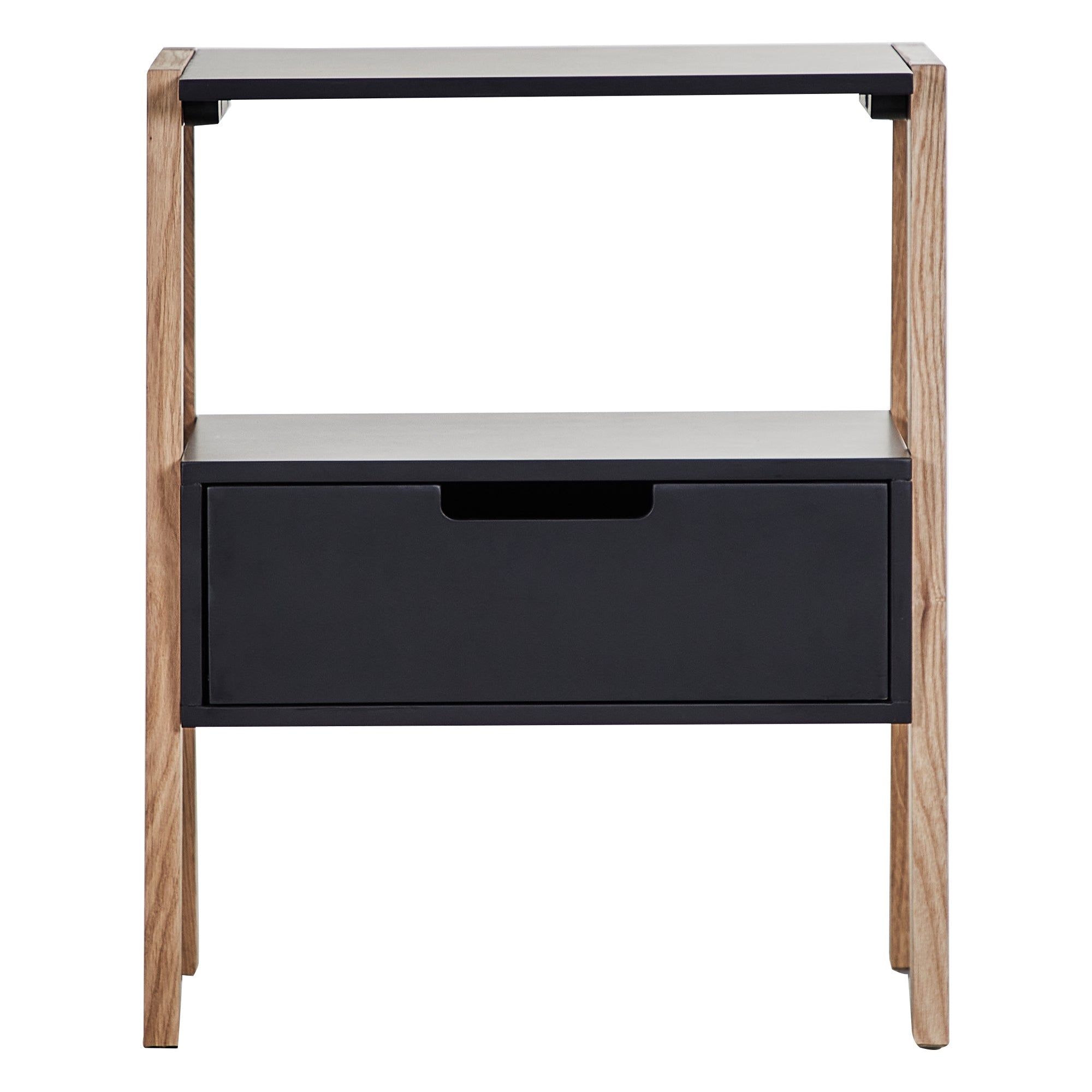 Legno 45Cm Solid Oak Bedside Table Black Tables