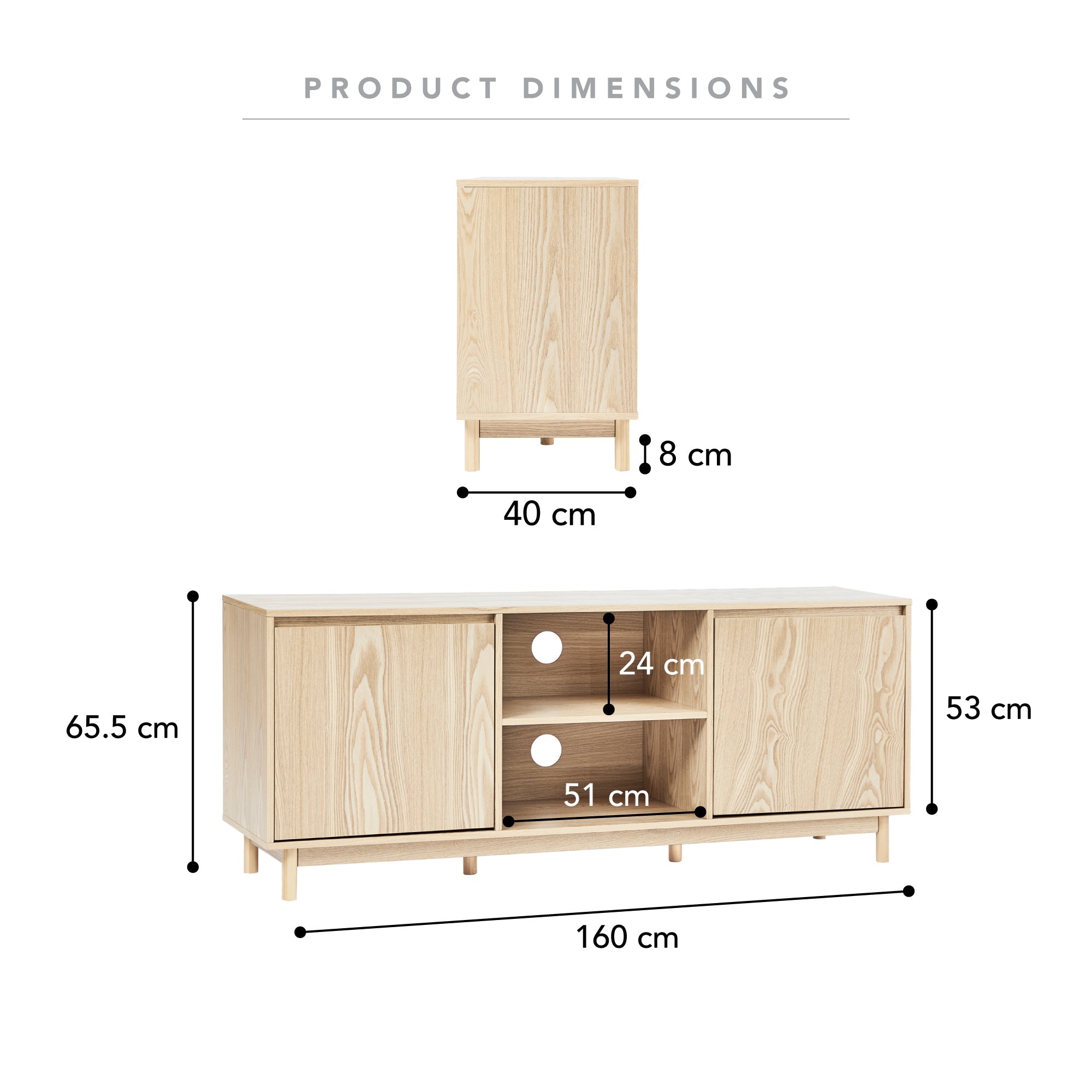 Emerson 160Cm Tv Unit Natural Units