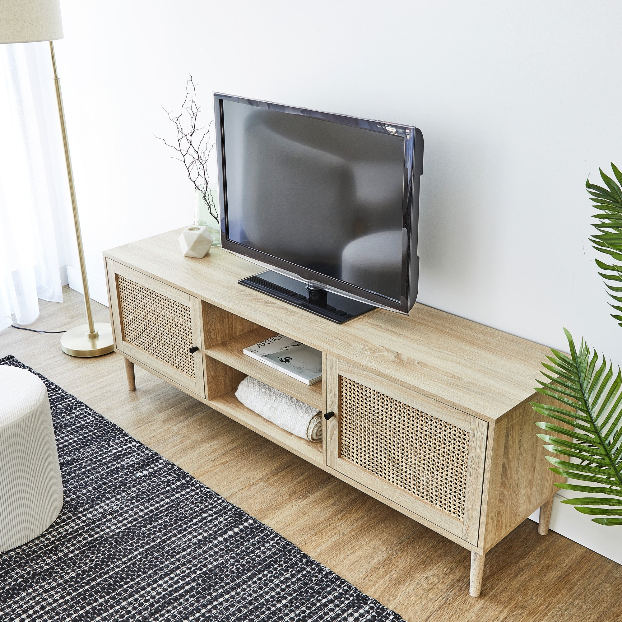 Oahu 160Cm Rattan Tv Unit Natural Units