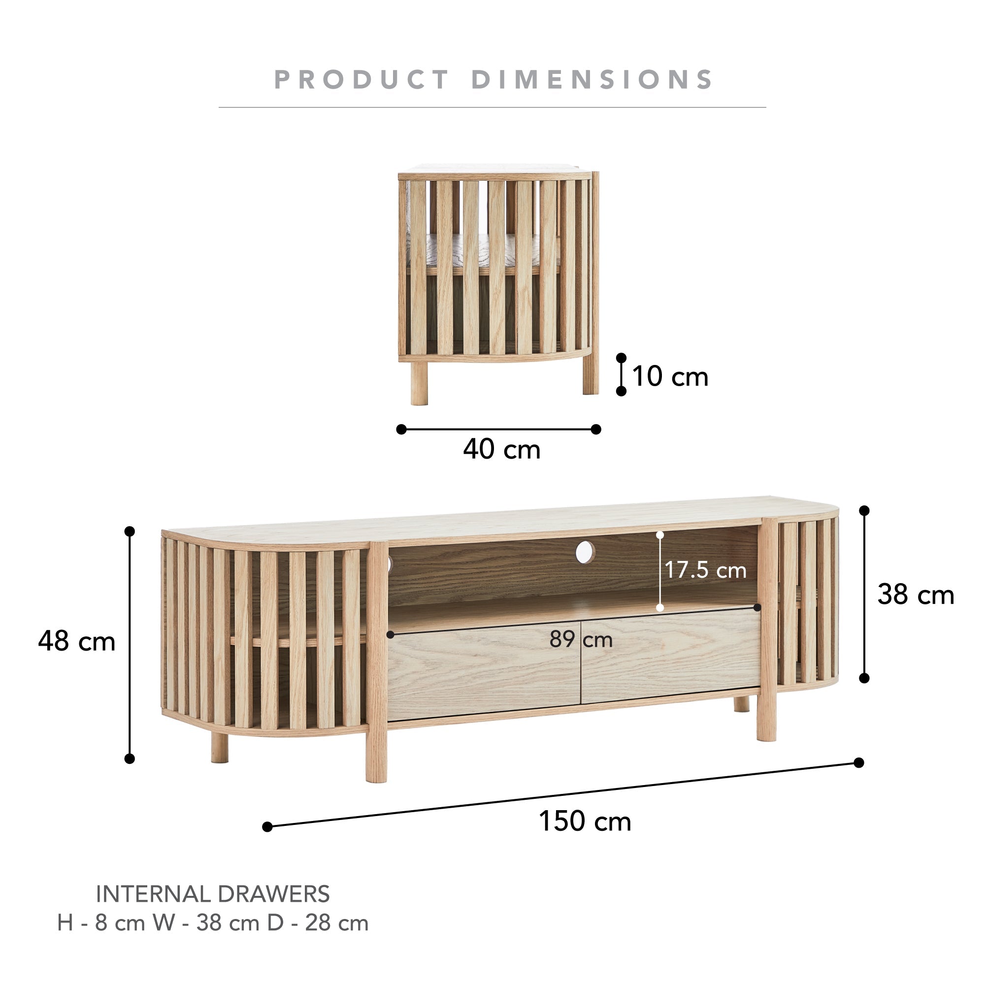 Square 150Cm Tv Unit Natural Units