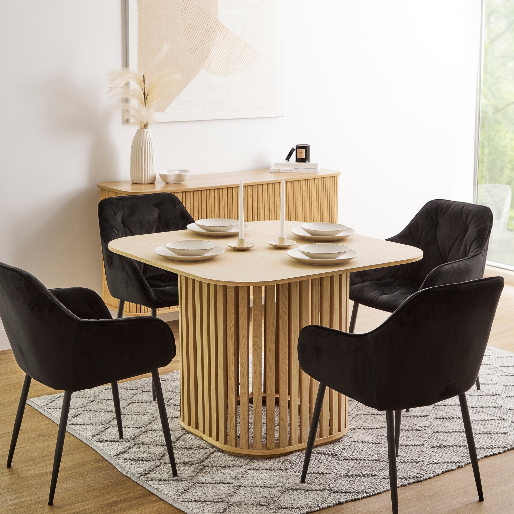 Square 100cm Dining Table Natural