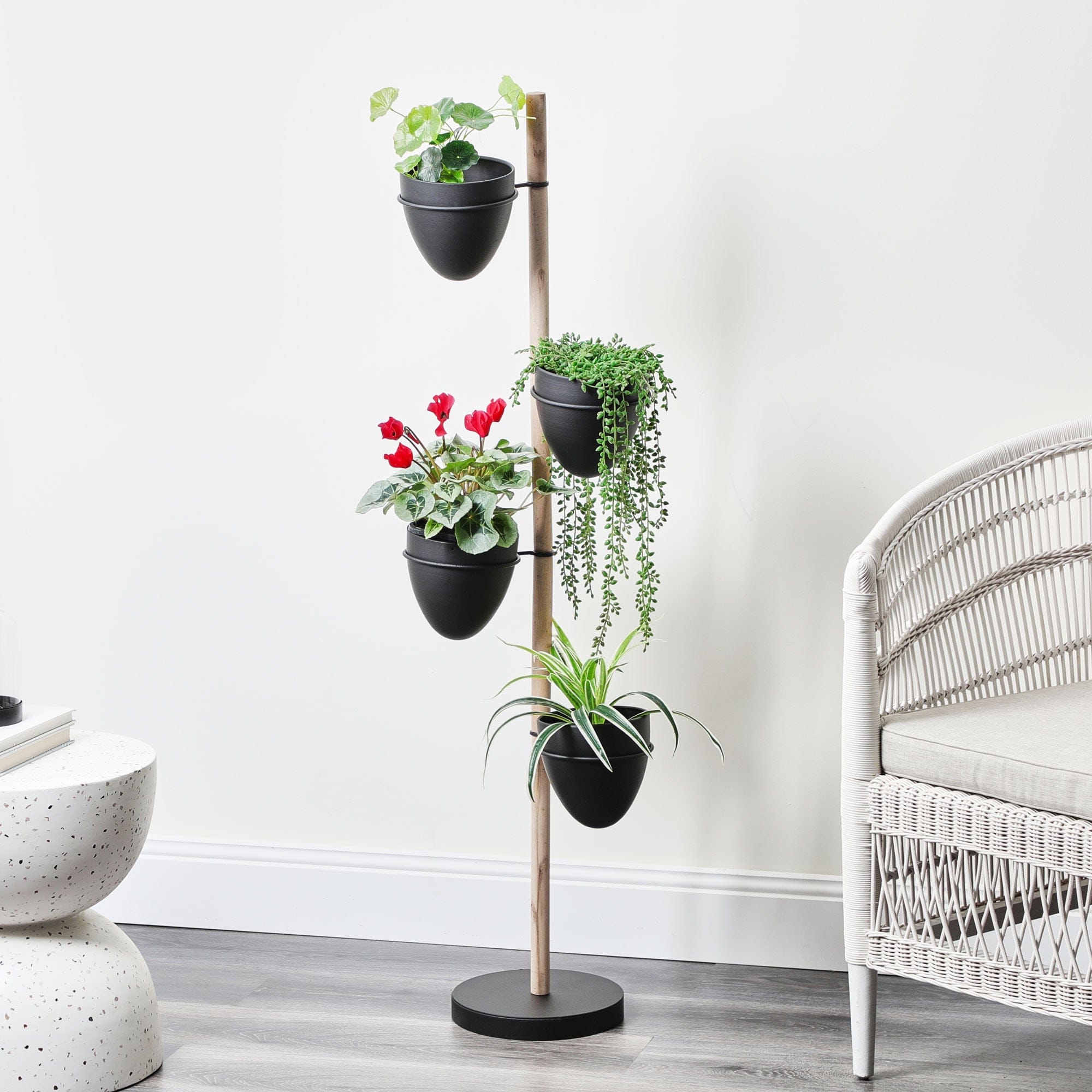 Cooper & Co. Homewares Planters Cooper & Co. 5-Piece 129cm Spiral Vertical Indoor Plant Stand Metal Black