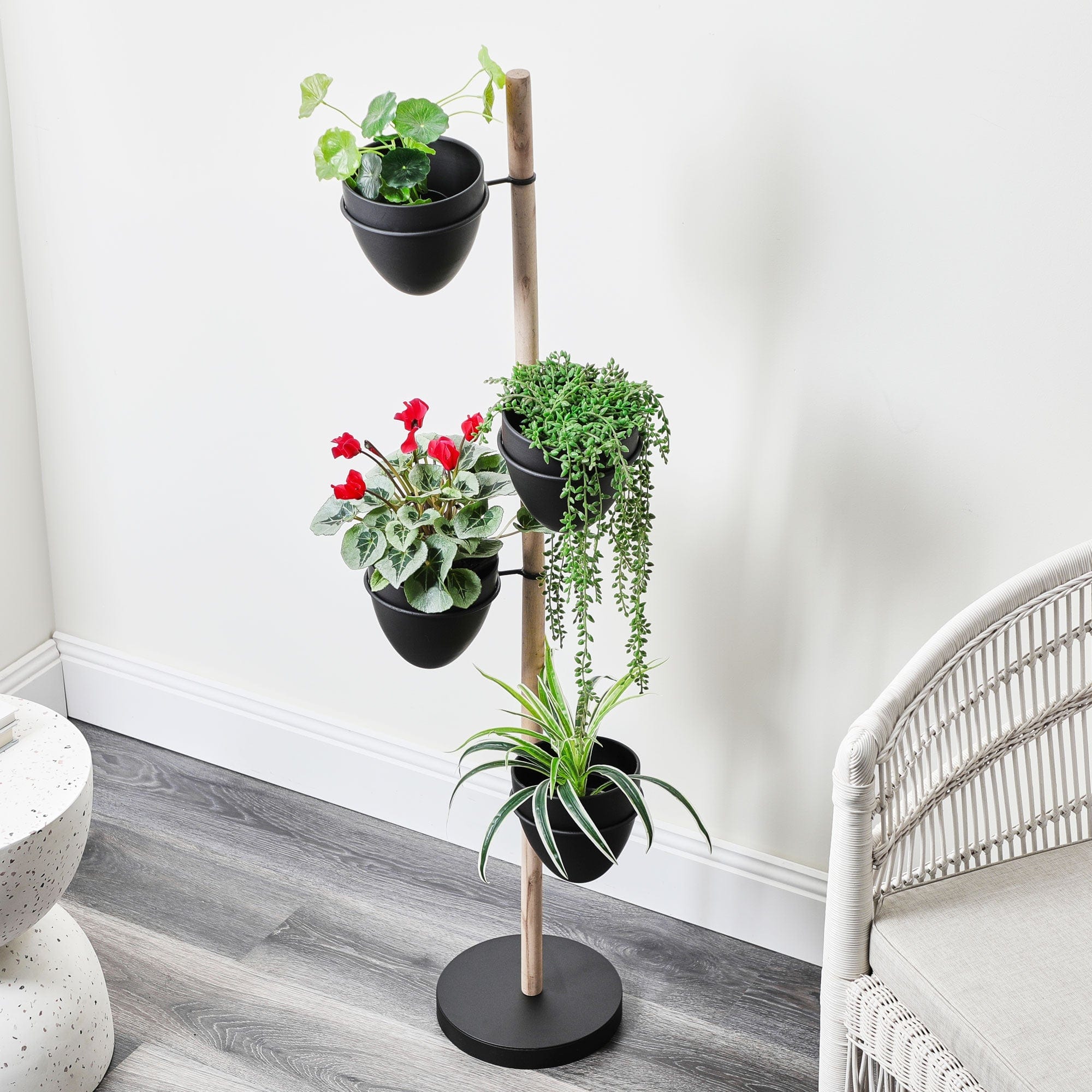 Cooper & Co. Homewares Planters Cooper & Co. 5-Piece 129cm Spiral Vertical Indoor Plant Stand Metal Black