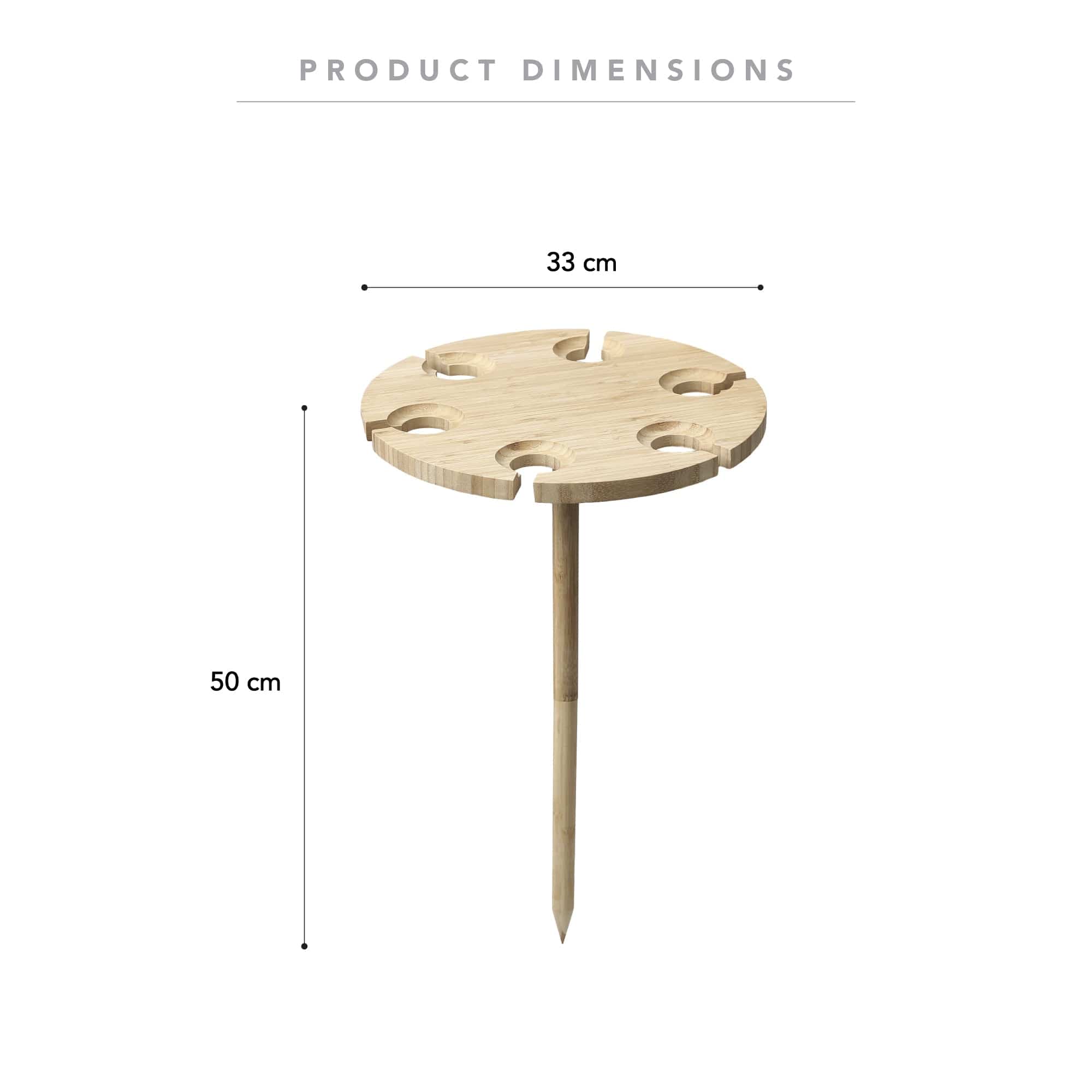 Cooper & Co. Homewares Tableware Cooper & Co. Picnic Table Round Wood Bamboo